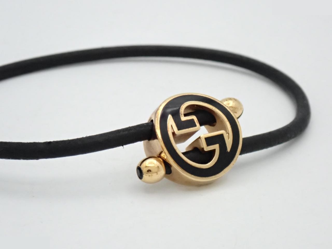 Lacquer finish round interlocking G bracelet — view 3