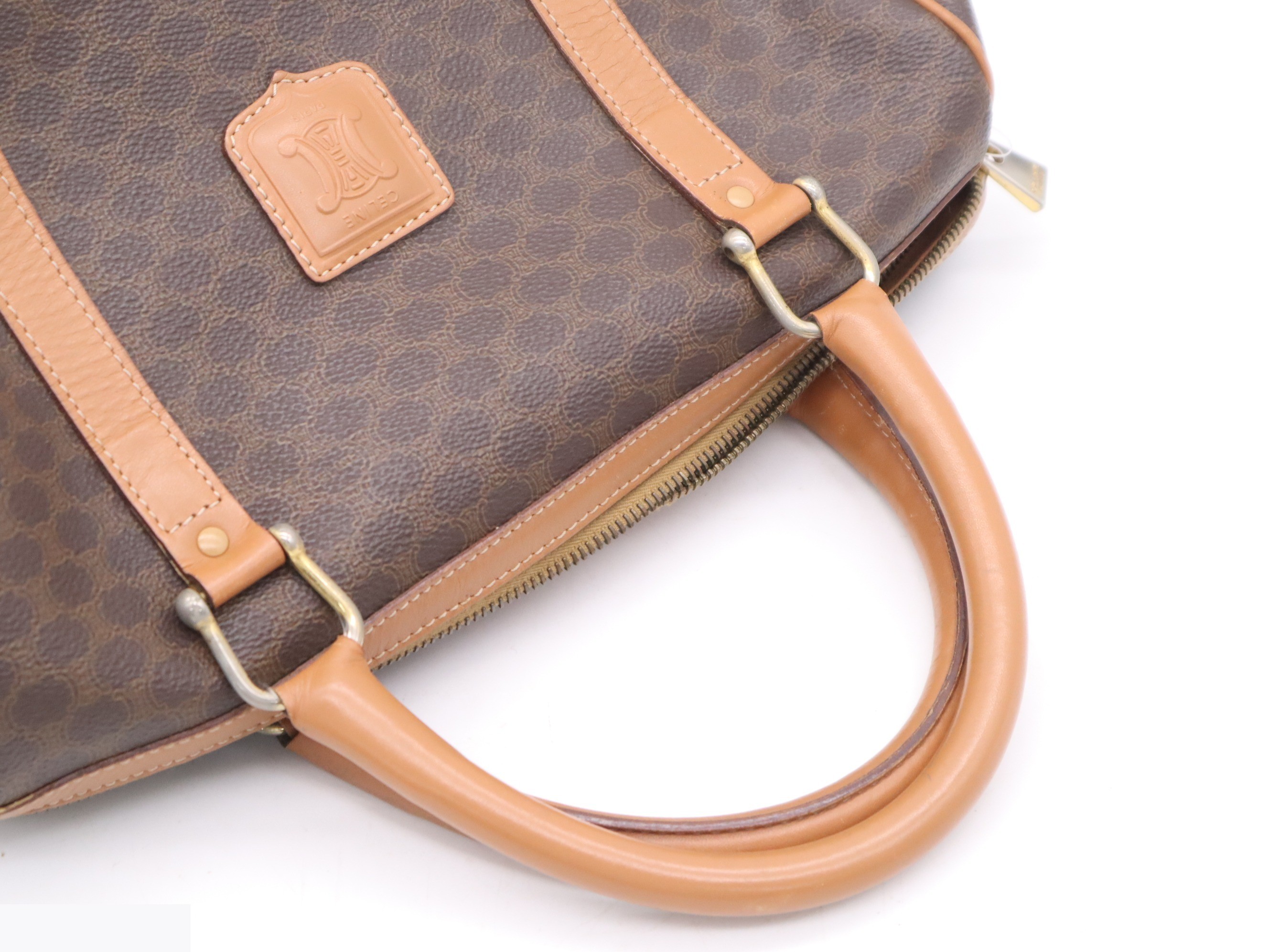 PVC Triomphe Handbag, Blanc Beige — view 6