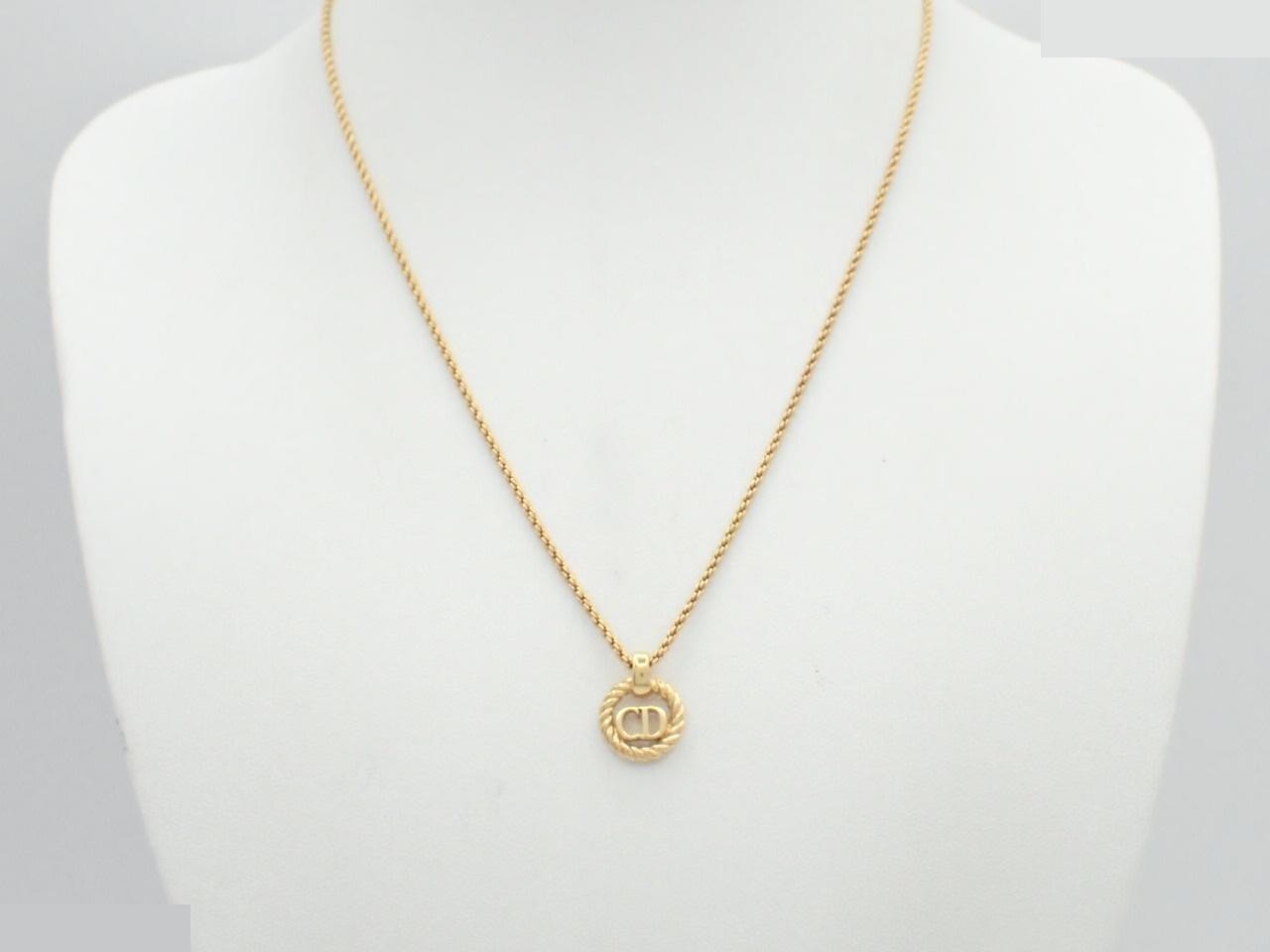 Necklace, CD logo, twisted circle, GP (Gold Plated), maximum length 44.8 cm — view 3