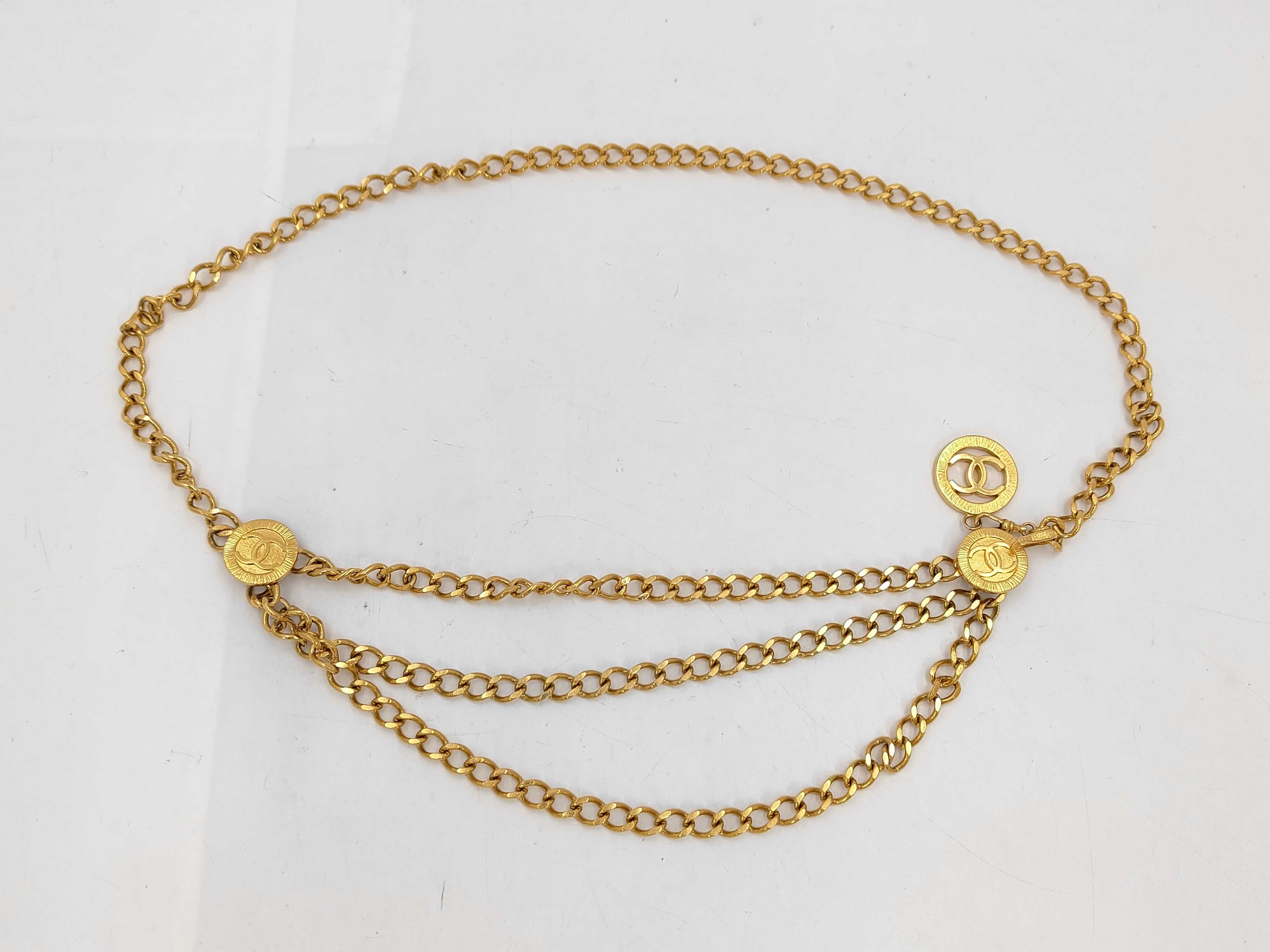 Chain Belt Vintage Coco Mark Gold Necklace — view 2