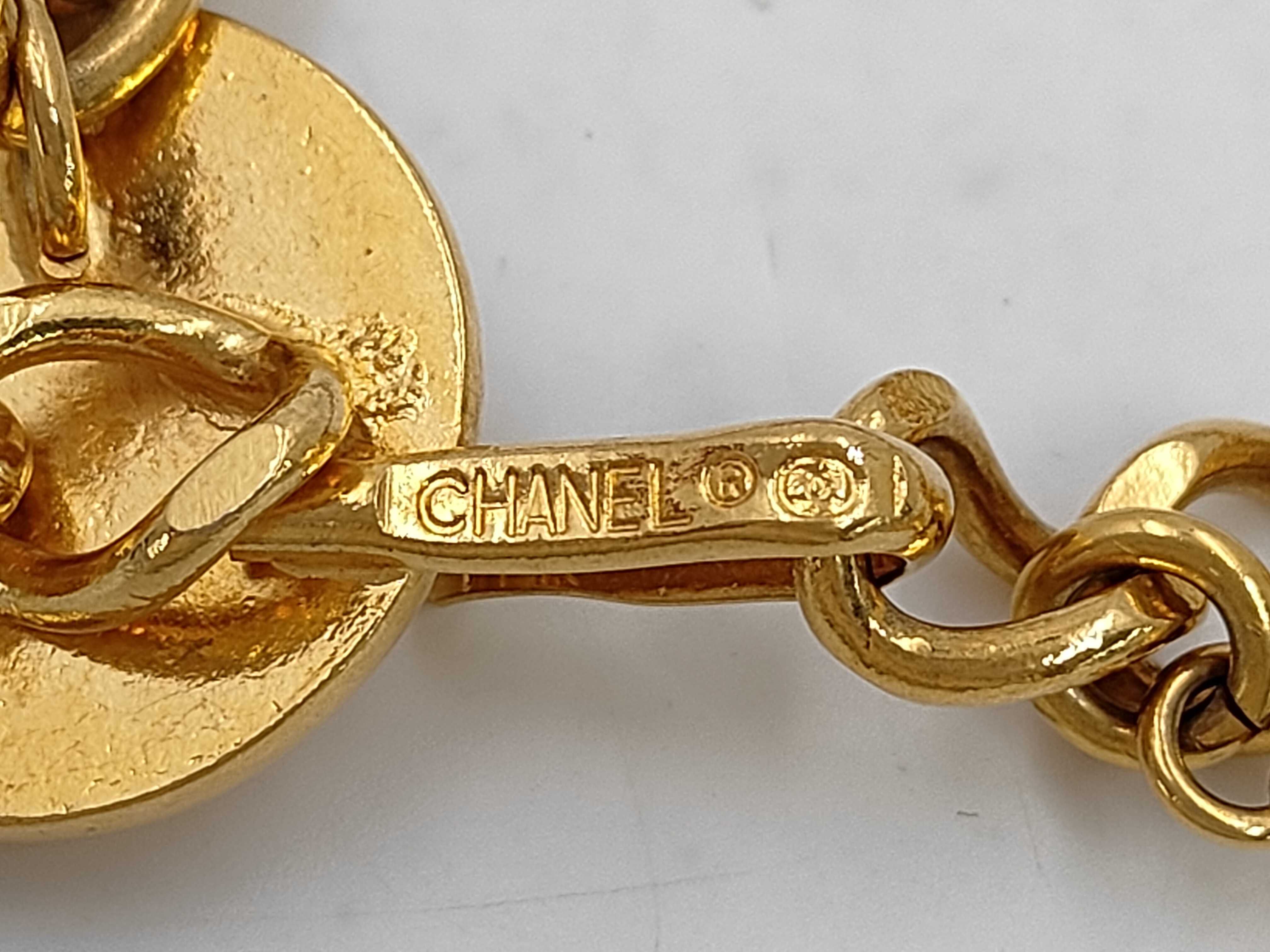 Chain Belt Vintage Coco Mark Gold Necklace — view 3