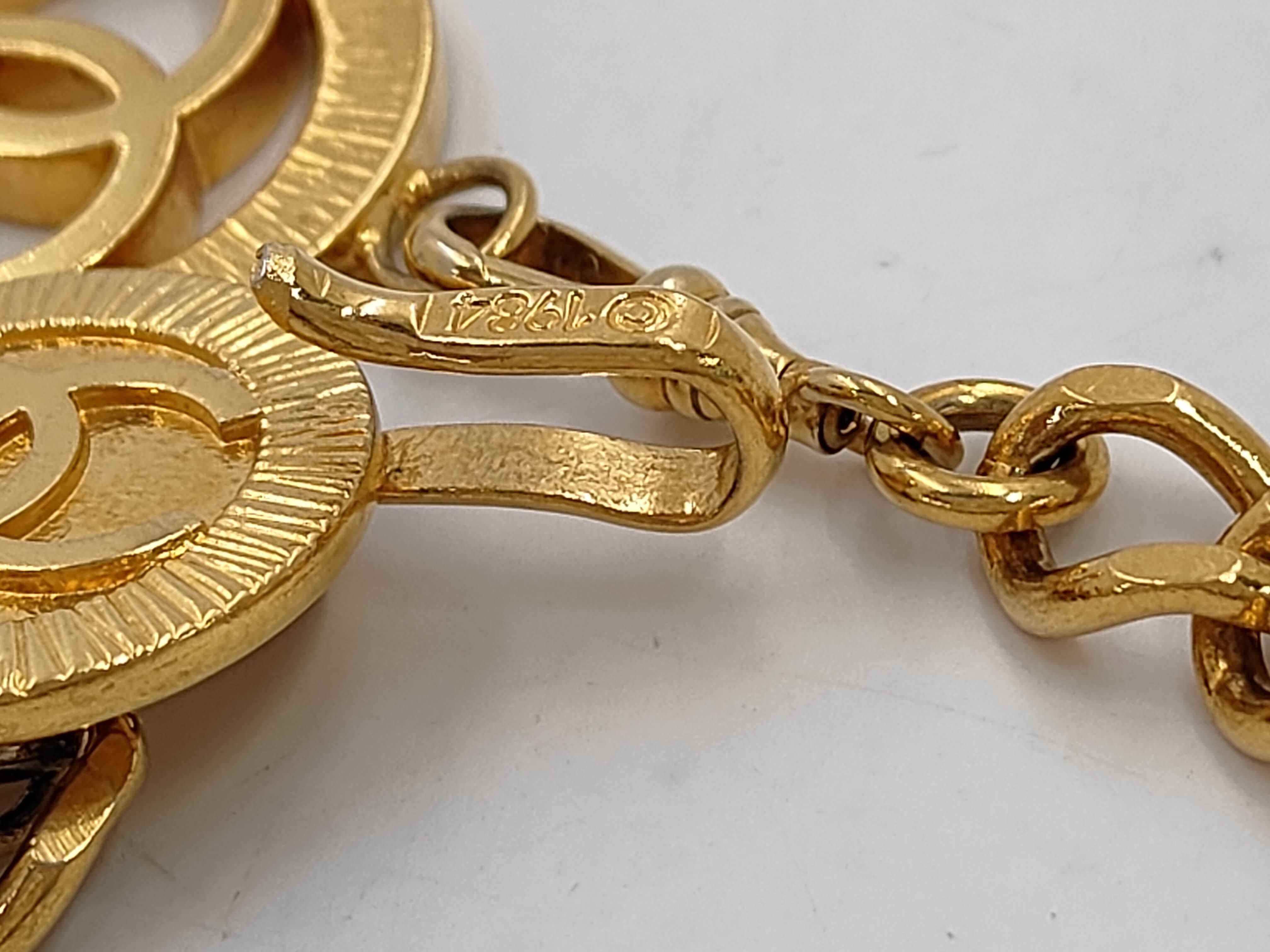 Chain Belt Vintage Coco Mark Gold Necklace — view 4