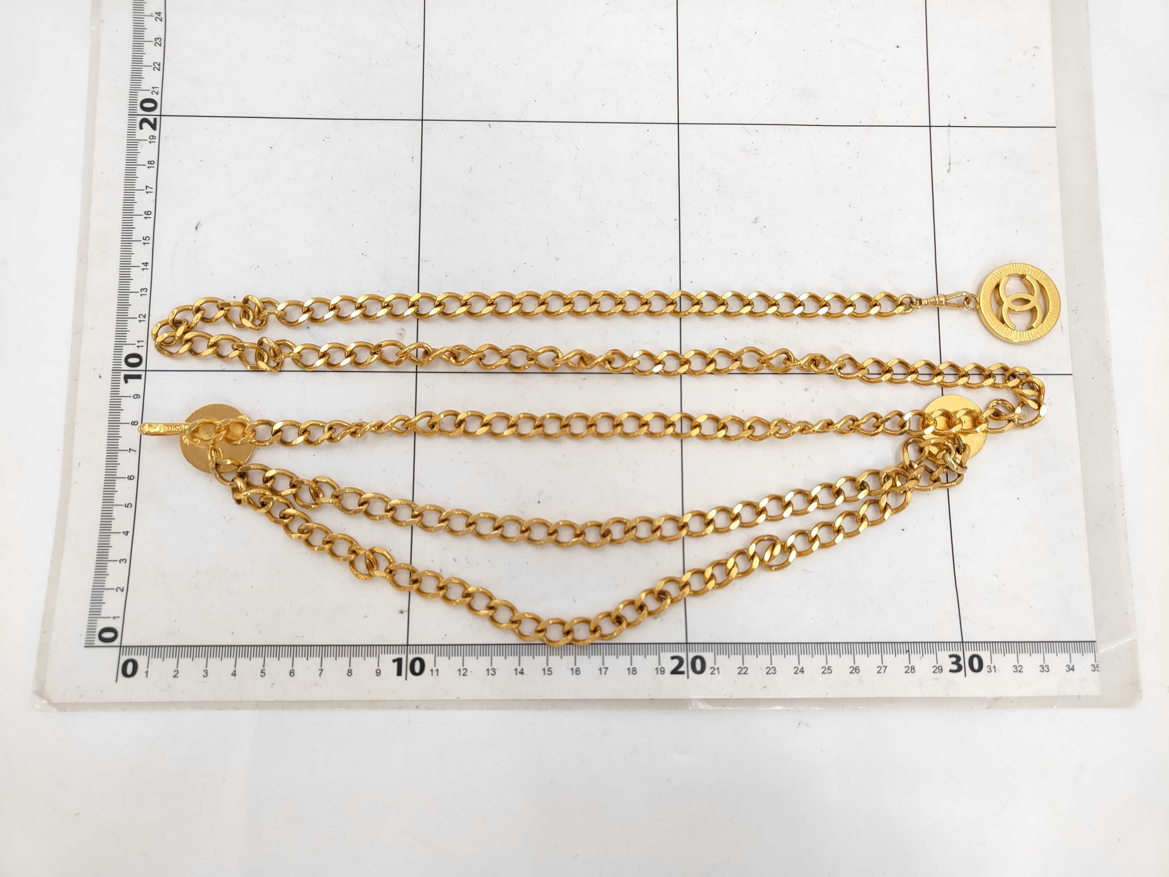 Chain Belt Vintage Coco Mark Gold Necklace — view 5