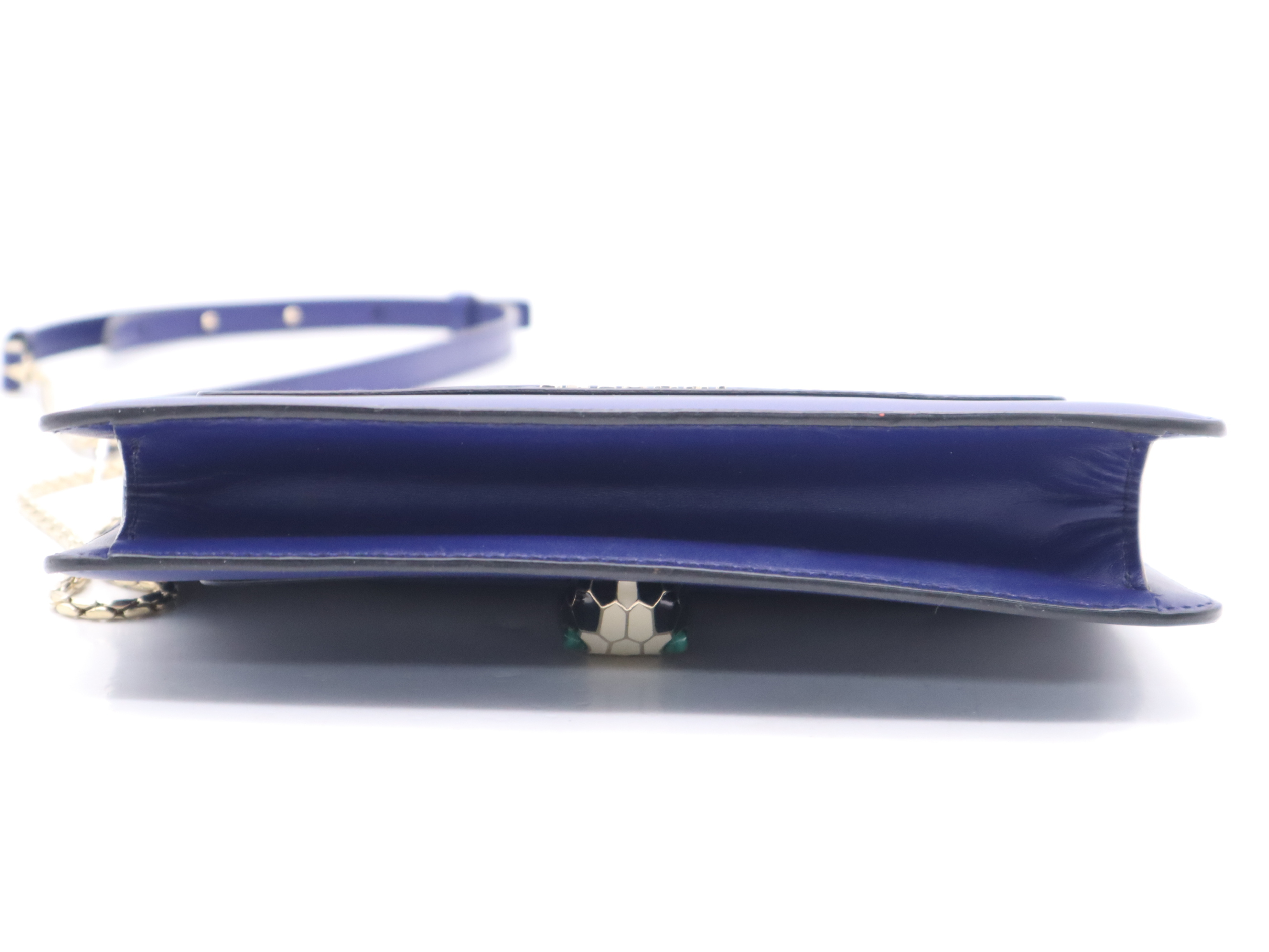 Leather Serpenti Forever Chain Shoulder Bag, Blue Shoulder Bag — view 4