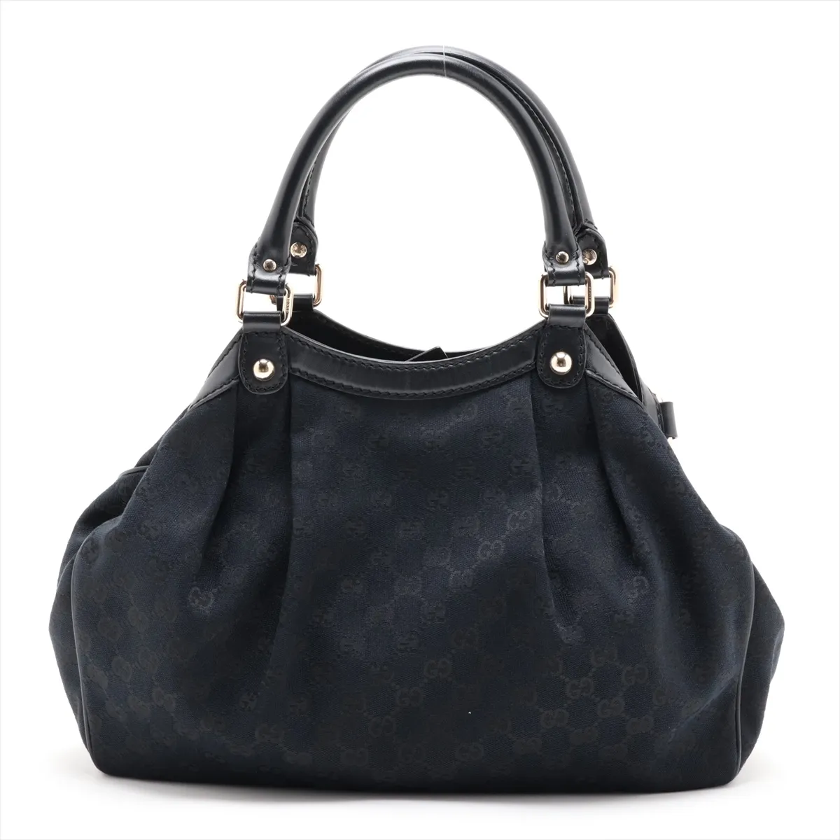GG Canvas Sukey Canvas x Leather Handbag Black 211944 — view 2
