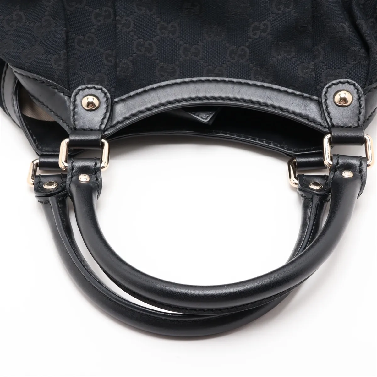 GG Canvas Sukey Canvas x Leather Handbag Black 211944 — view 5