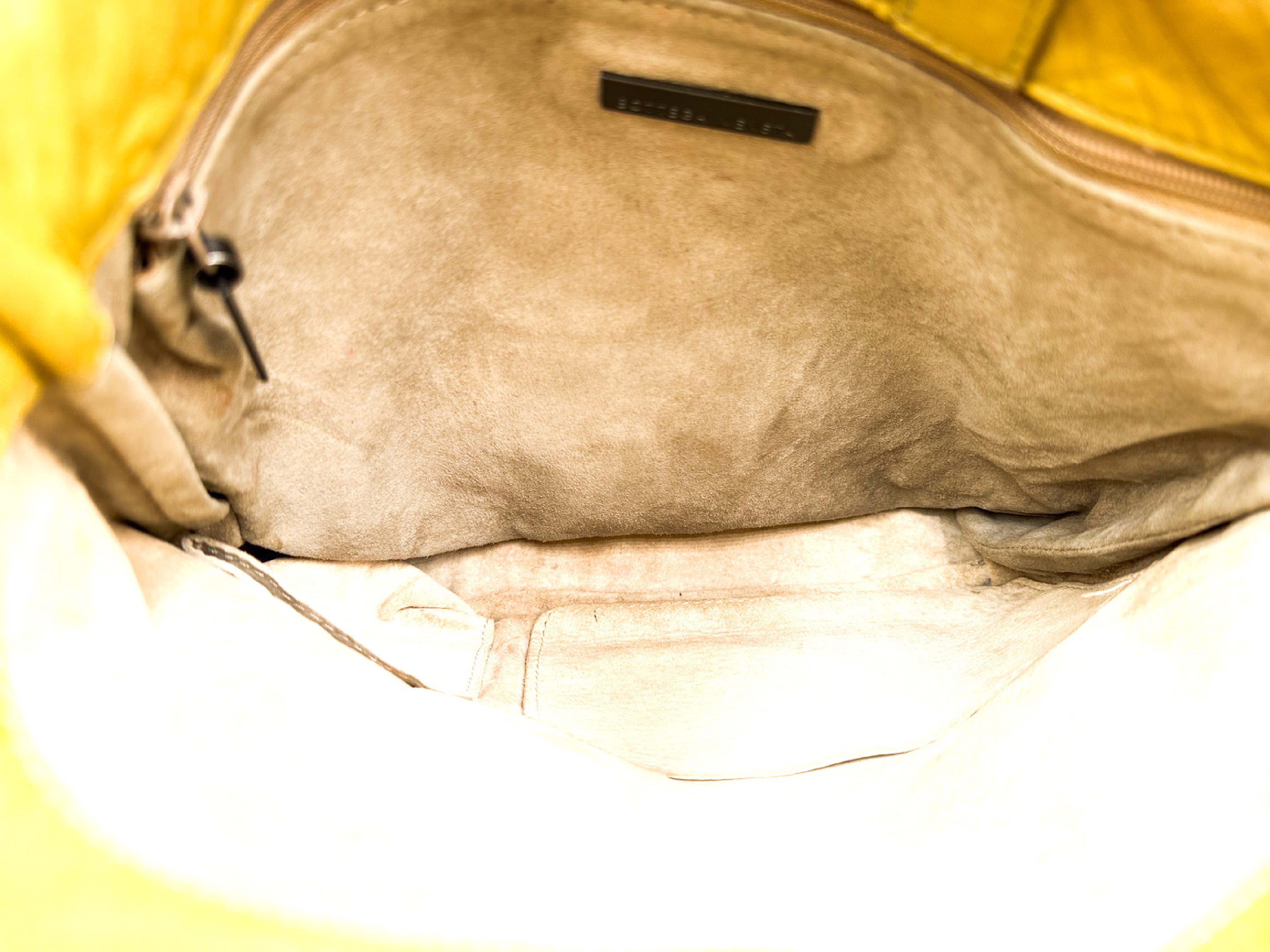 Intrecciato Yellow Leather Shoulder Bag — view 9