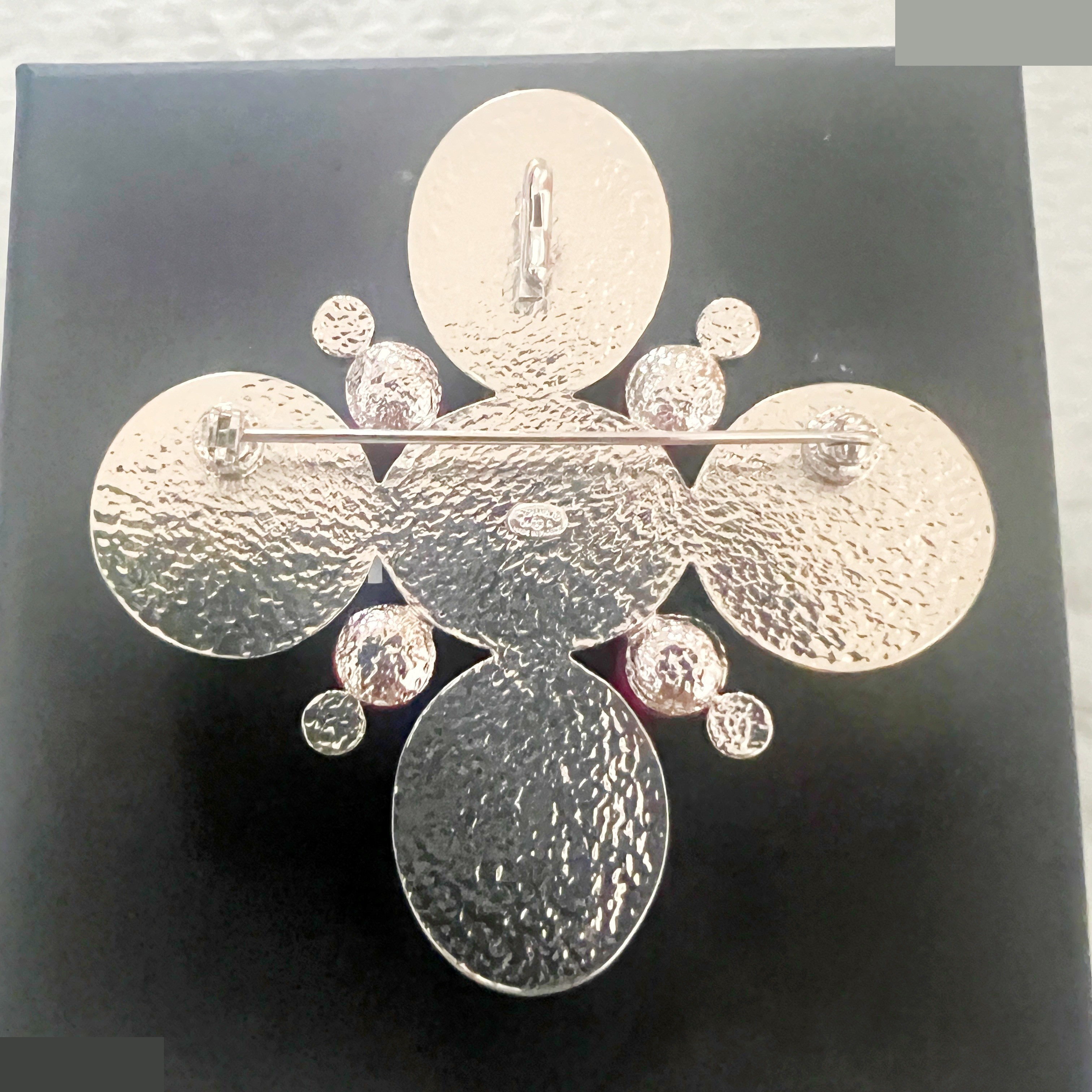 04A Multicolor Colored Stone Cross Brooch — view 3