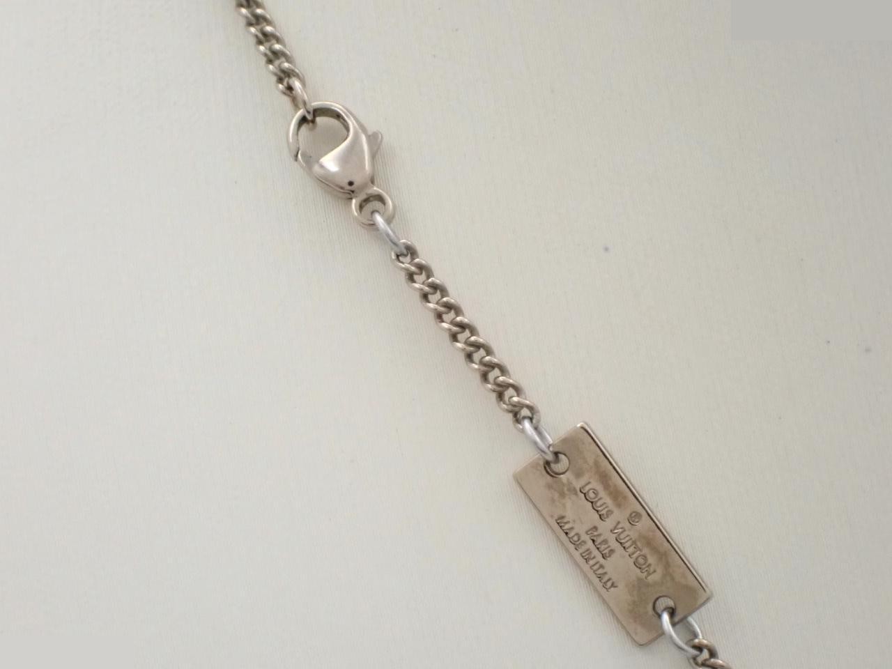 Ring necklace, monogram, metal, silver, chain approximately 60cm — view 2