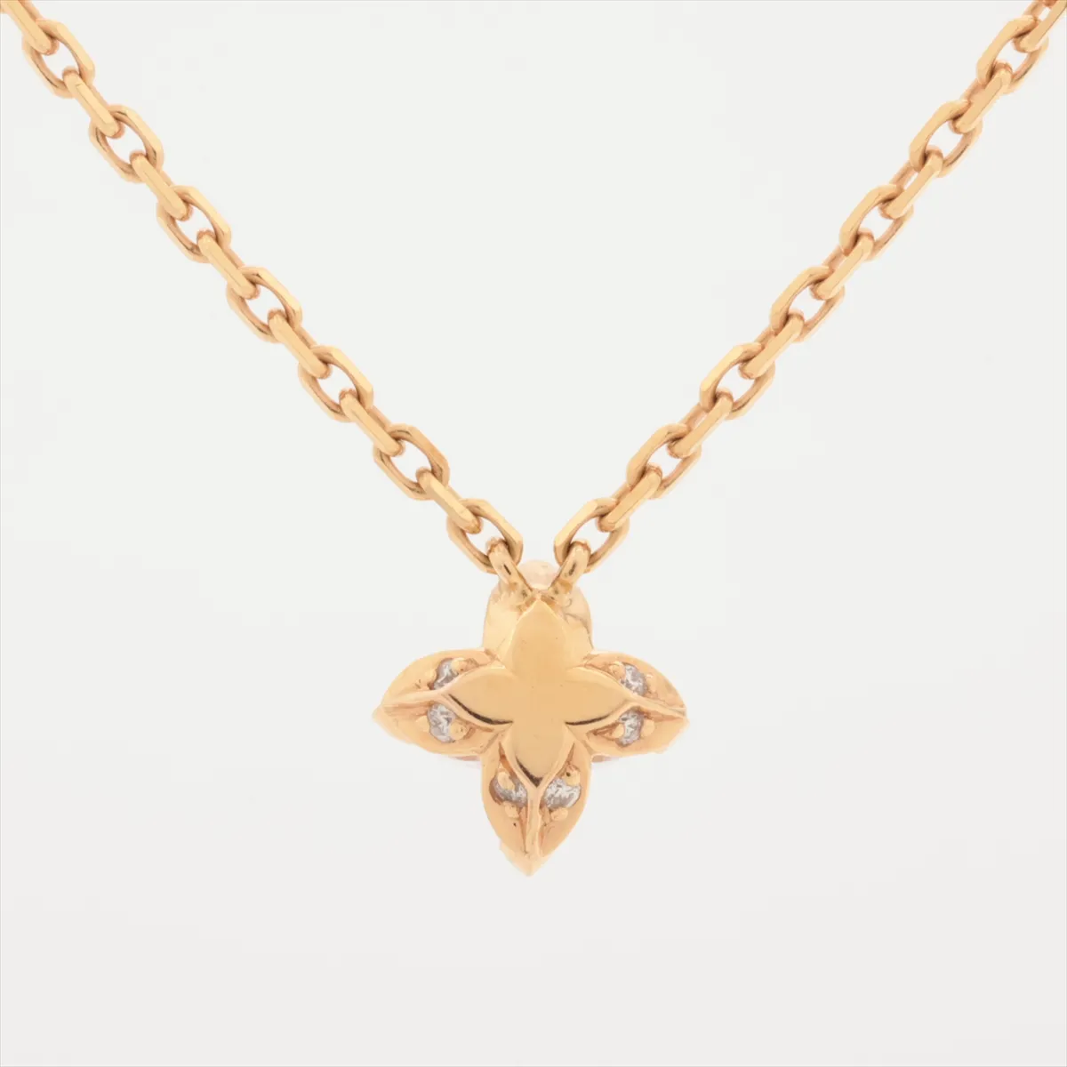 LV Diamond Pendant Star Diamond Necklace 750(PG) 3.0g J62286 Fastener moving part loose Q03845 — view 2