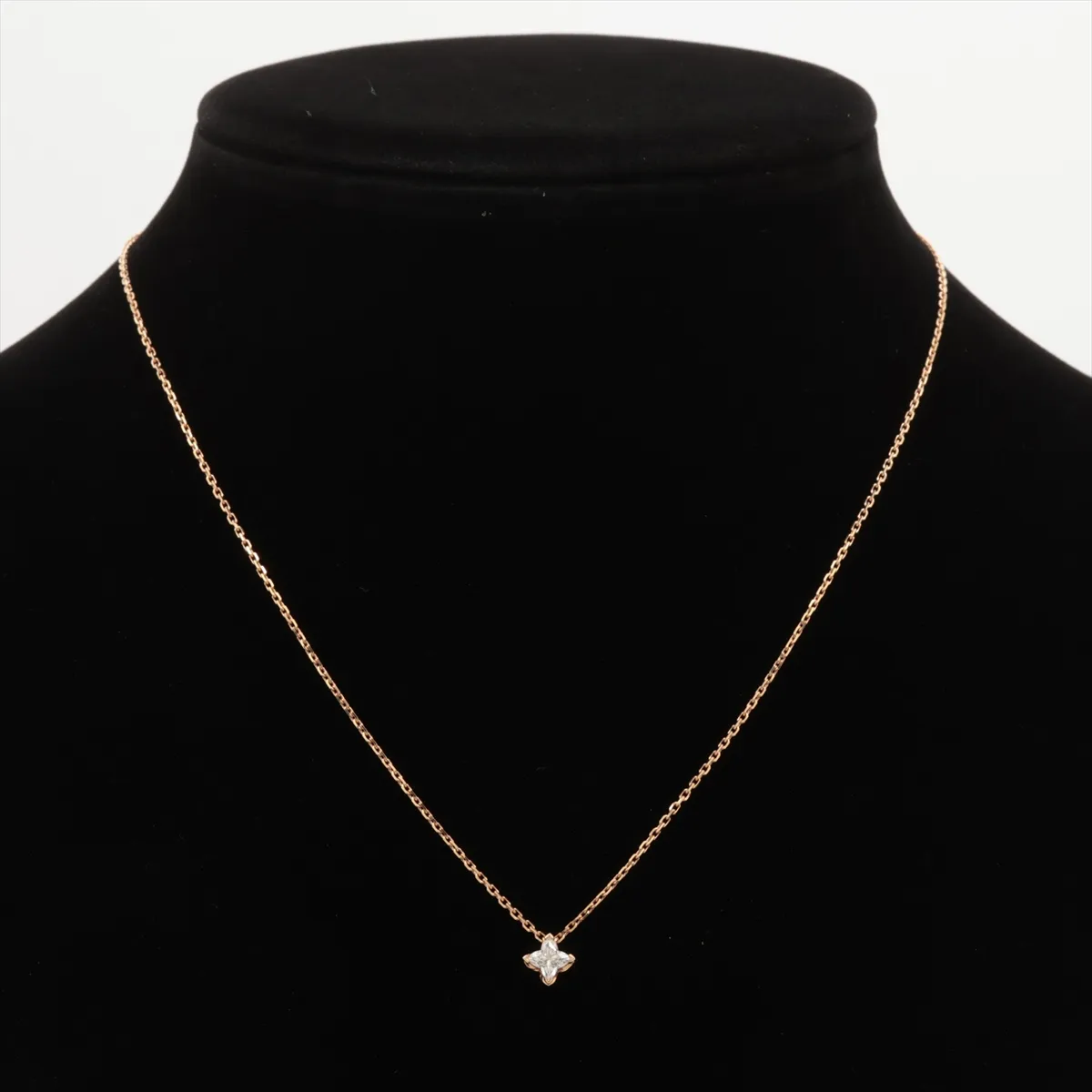 LV Diamond Pendant Star Diamond Necklace 750(PG) 3.0g J62286 Fastener moving part loose Q03845 — view 5