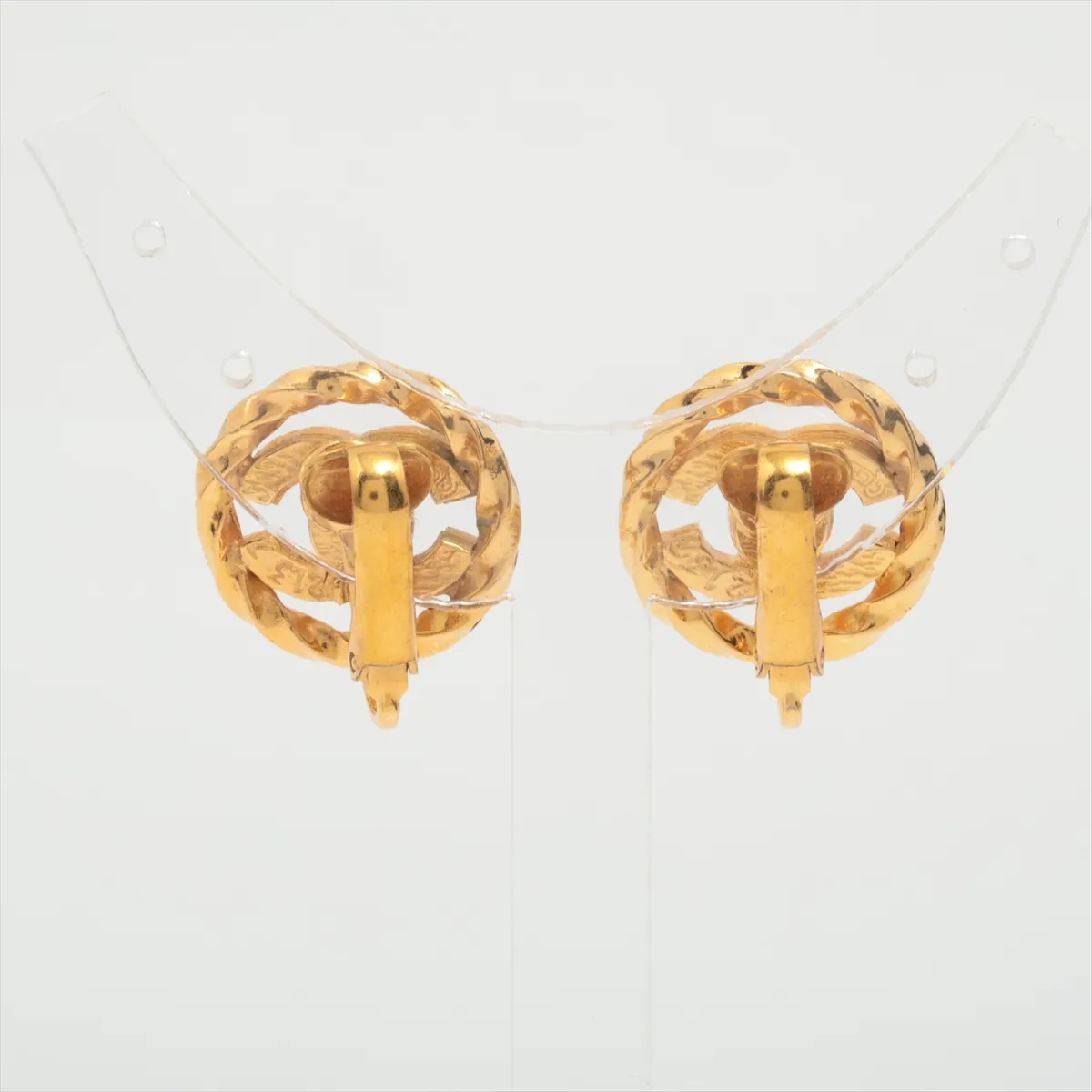 Circle Coco 2137 Earrings (for both ears) GP x Rhinestone Gold — view 2