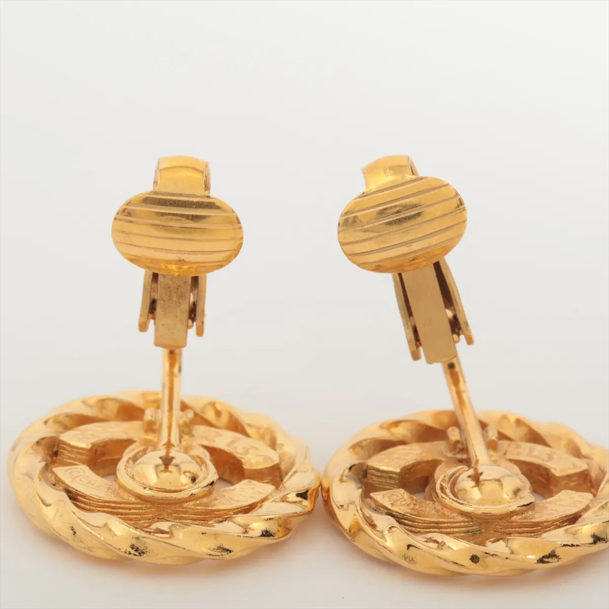 Circle Coco 2137 Earrings (for both ears) GP x Rhinestone Gold — view 4