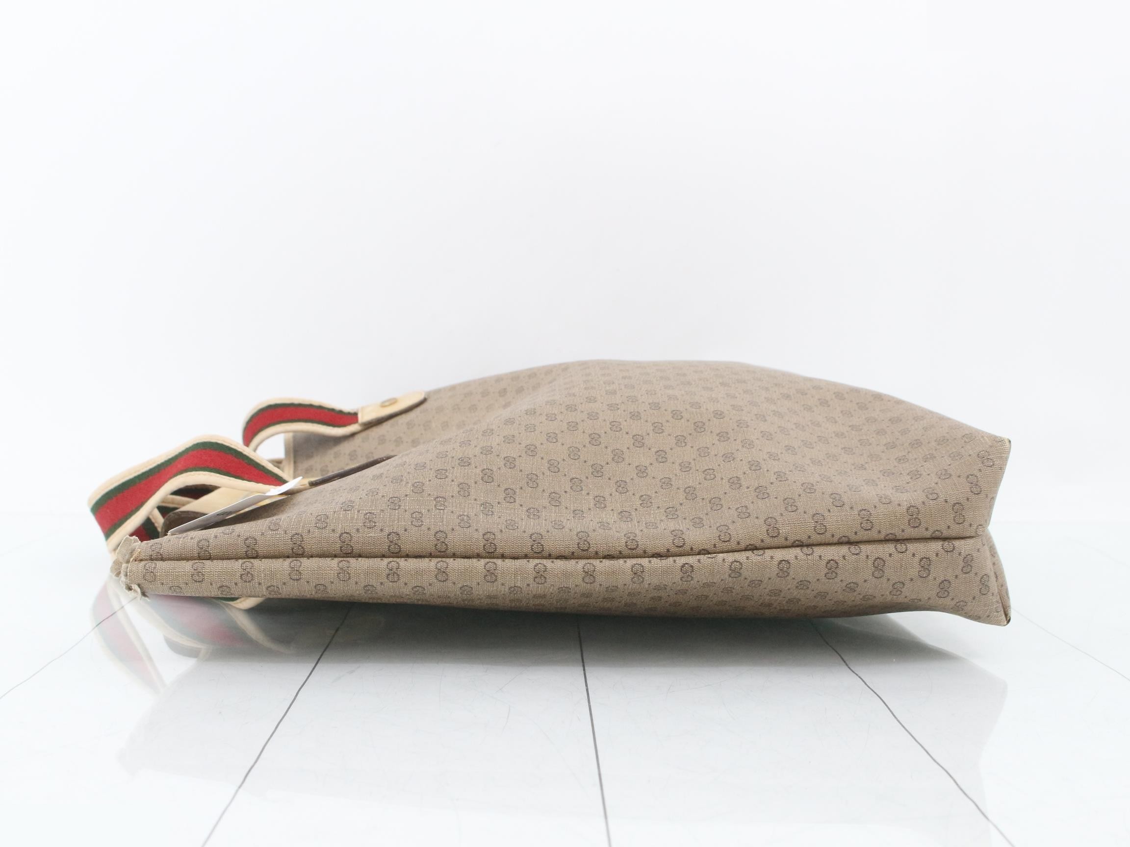 Tote bag, PVC/leather, beige/ivory, Old Gucci — view 4