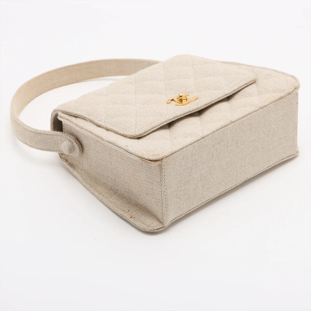 Matelasse canvas handbag beige gold hardware 5277238 5th series — view 4