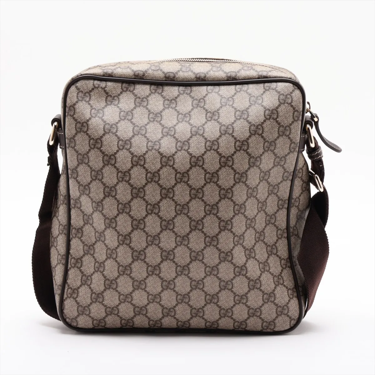 GG Supreme 201448 PVC x Leather Shoulder Bag, Beige x Brown — view 2