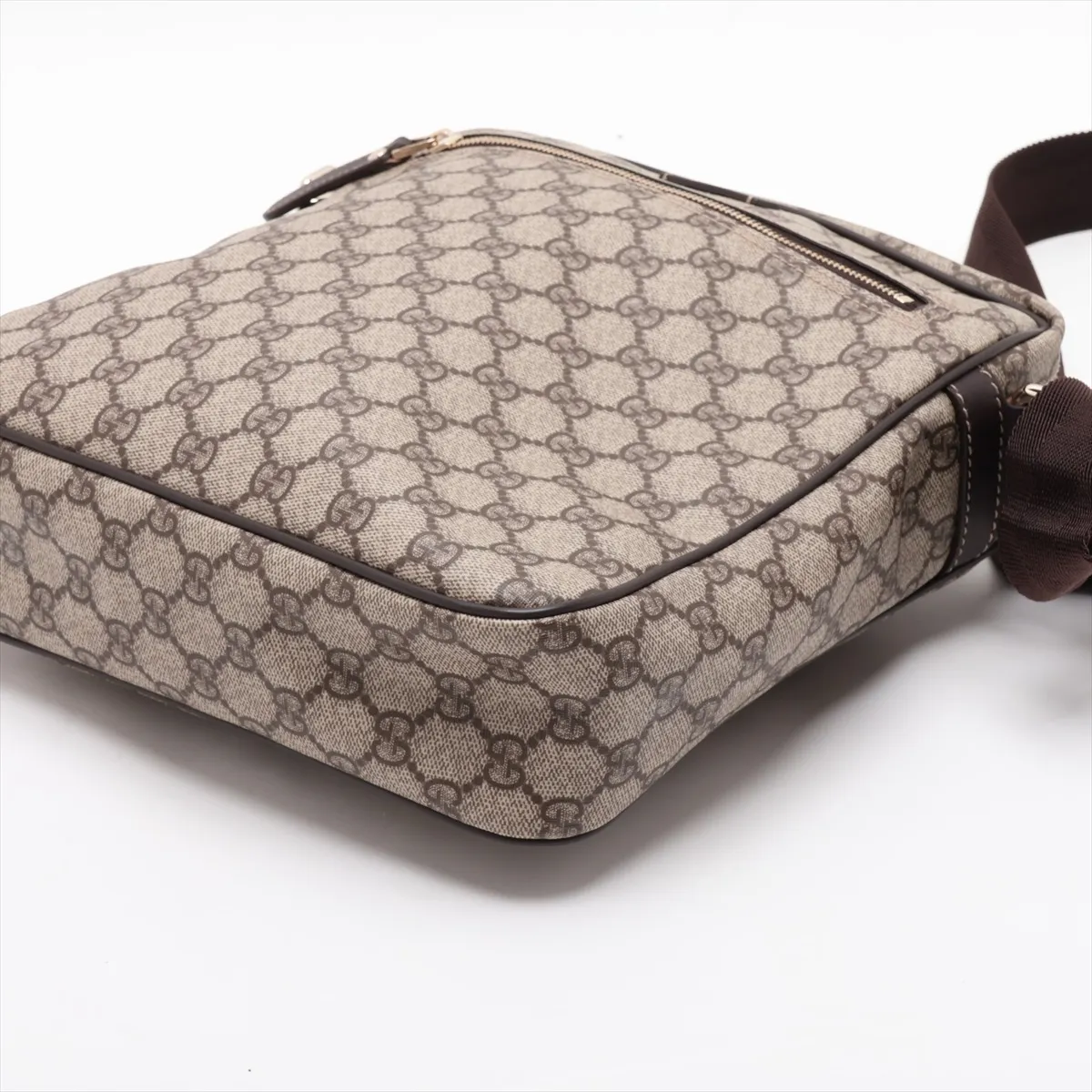 GG Supreme 201448 PVC x Leather Shoulder Bag, Beige x Brown — view 3