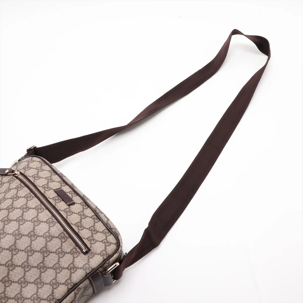 GG Supreme 201448 PVC x Leather Shoulder Bag, Beige x Brown — view 5