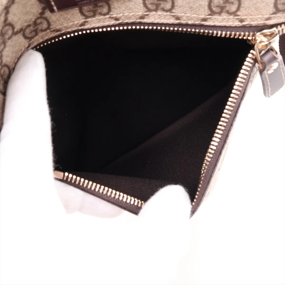 GG Supreme 201448 PVC x Leather Shoulder Bag, Beige x Brown — view 8