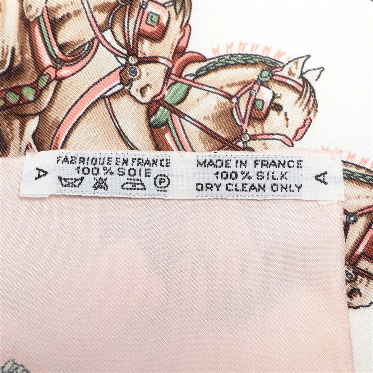 Carre 90 CHEVAUX DE TRAIT (Draft Horse) Scarf, Silk, Pink. Shows signs of wear, — view 6