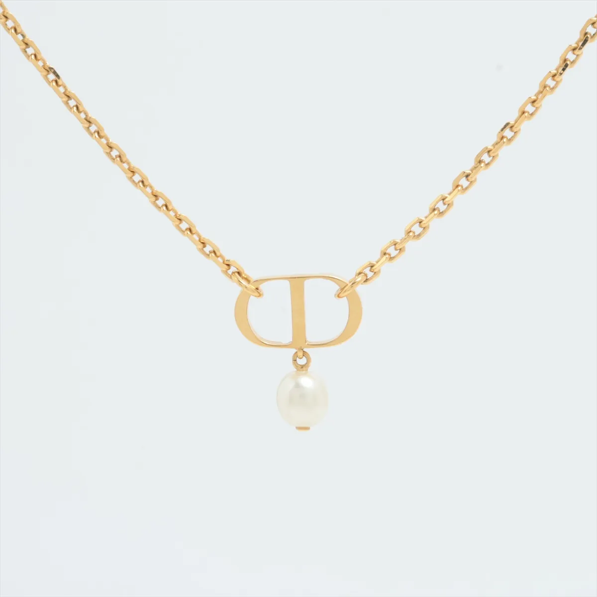Petit CD necklace, 925 silver x faux pearl, gold, shows signs of wear, tarnishing, — view 2