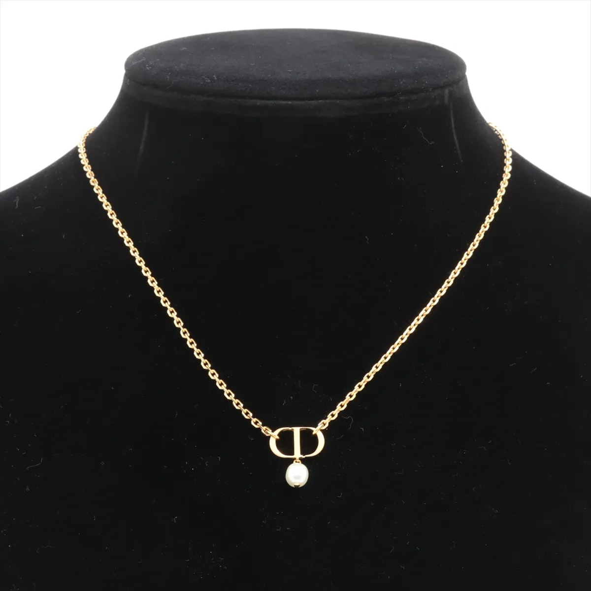 Petit CD necklace, 925 silver x faux pearl, gold, shows signs of wear, tarnishing, — view 5