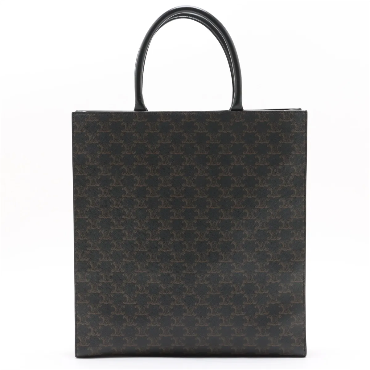 Triomphe Vertical Cover PVC x Leather Tote Bag Brown — view 2