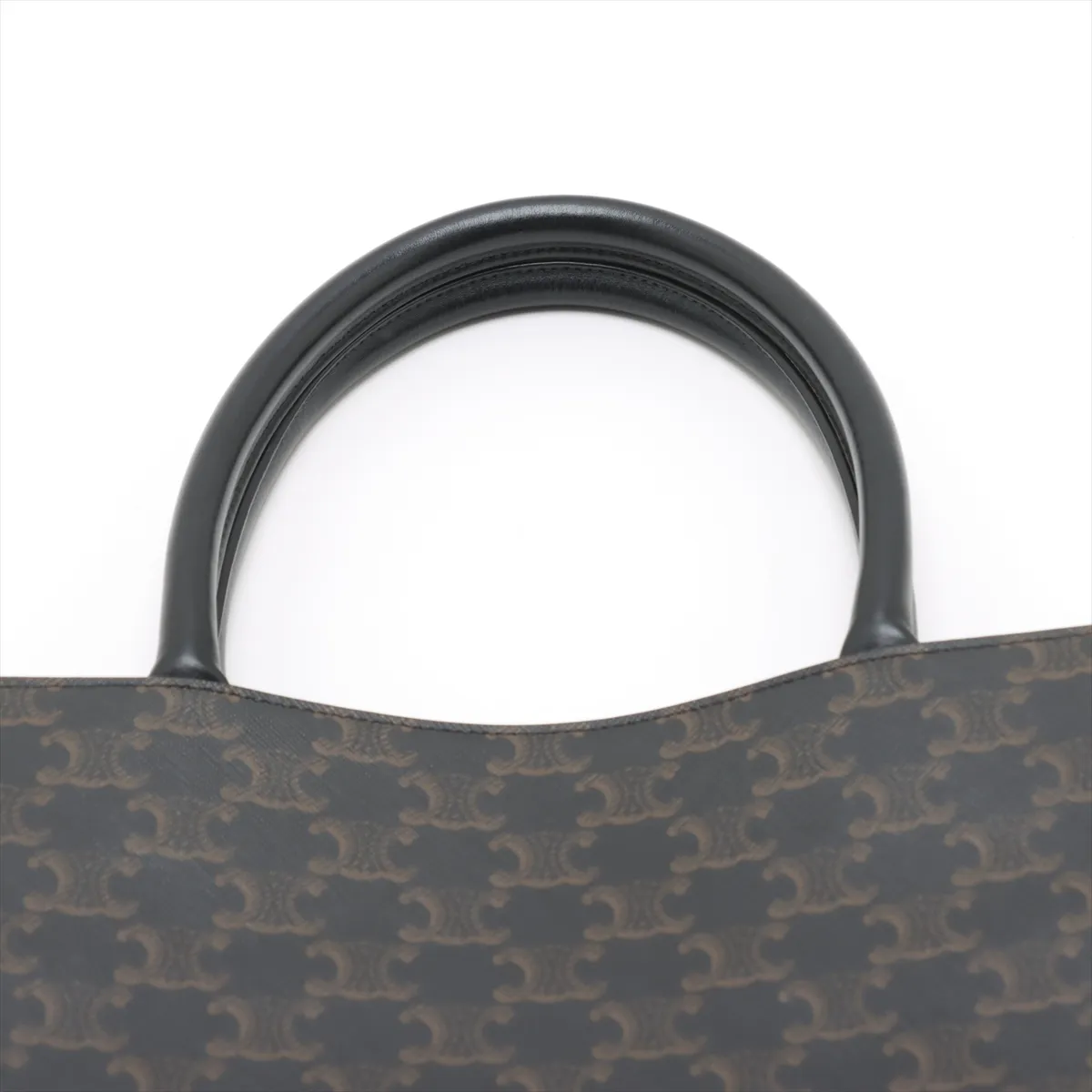 Triomphe Vertical Cover PVC x Leather Tote Bag Brown — view 6