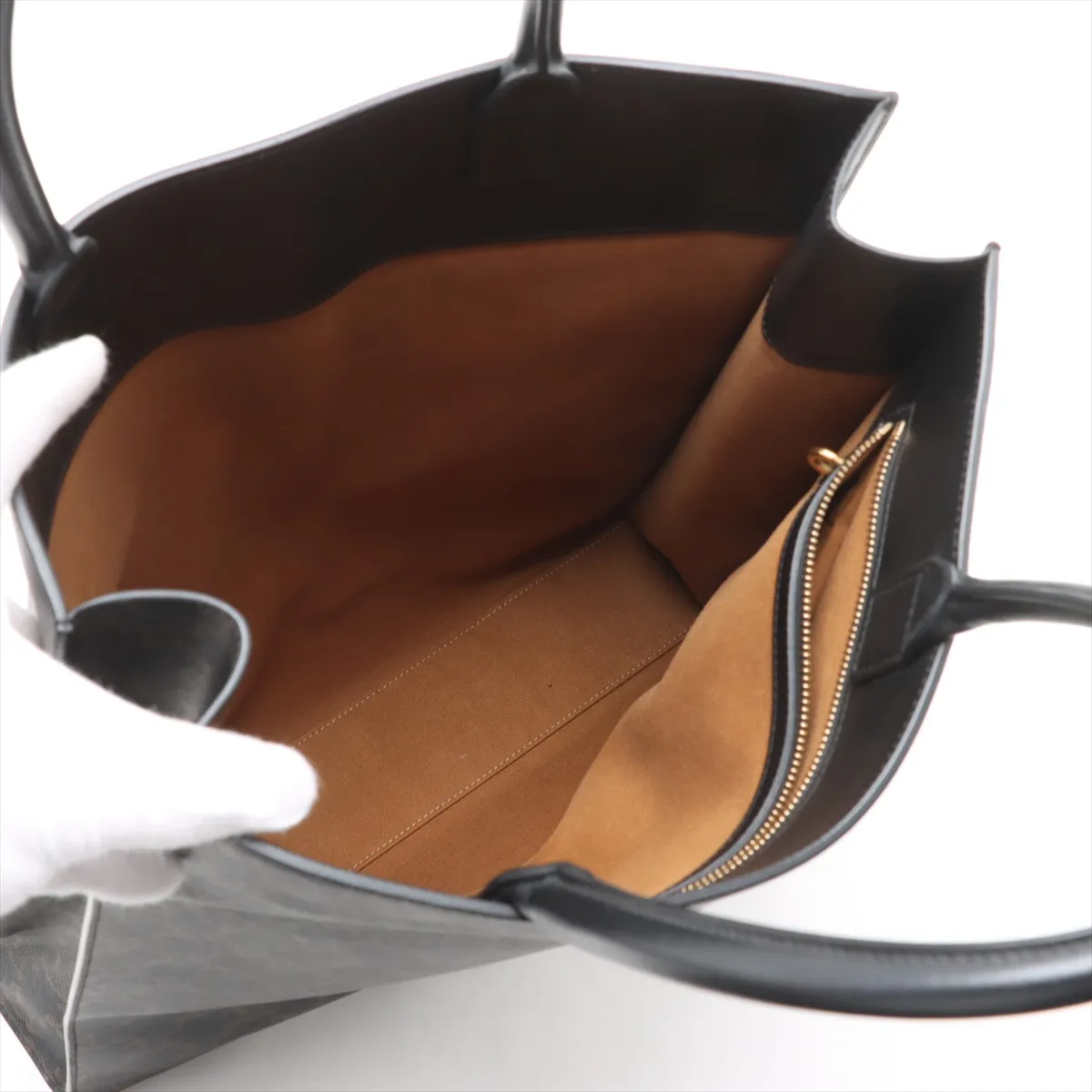 Triomphe Vertical Cover PVC x Leather Tote Bag Brown — view 7