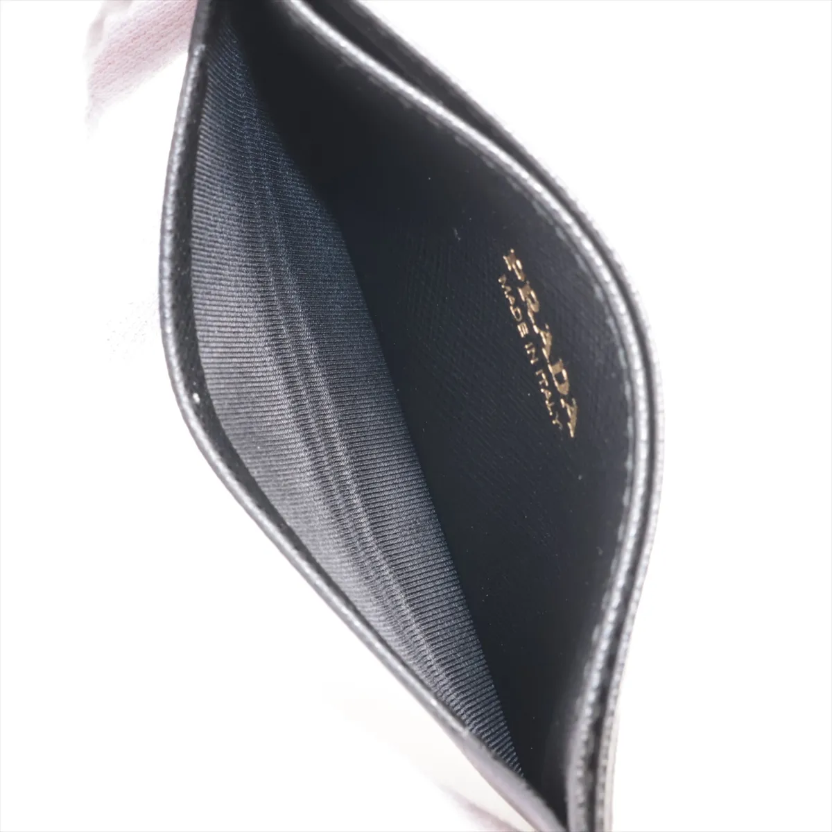 Saffiano Metal 1MC208 Leather Card Case Black — view 3