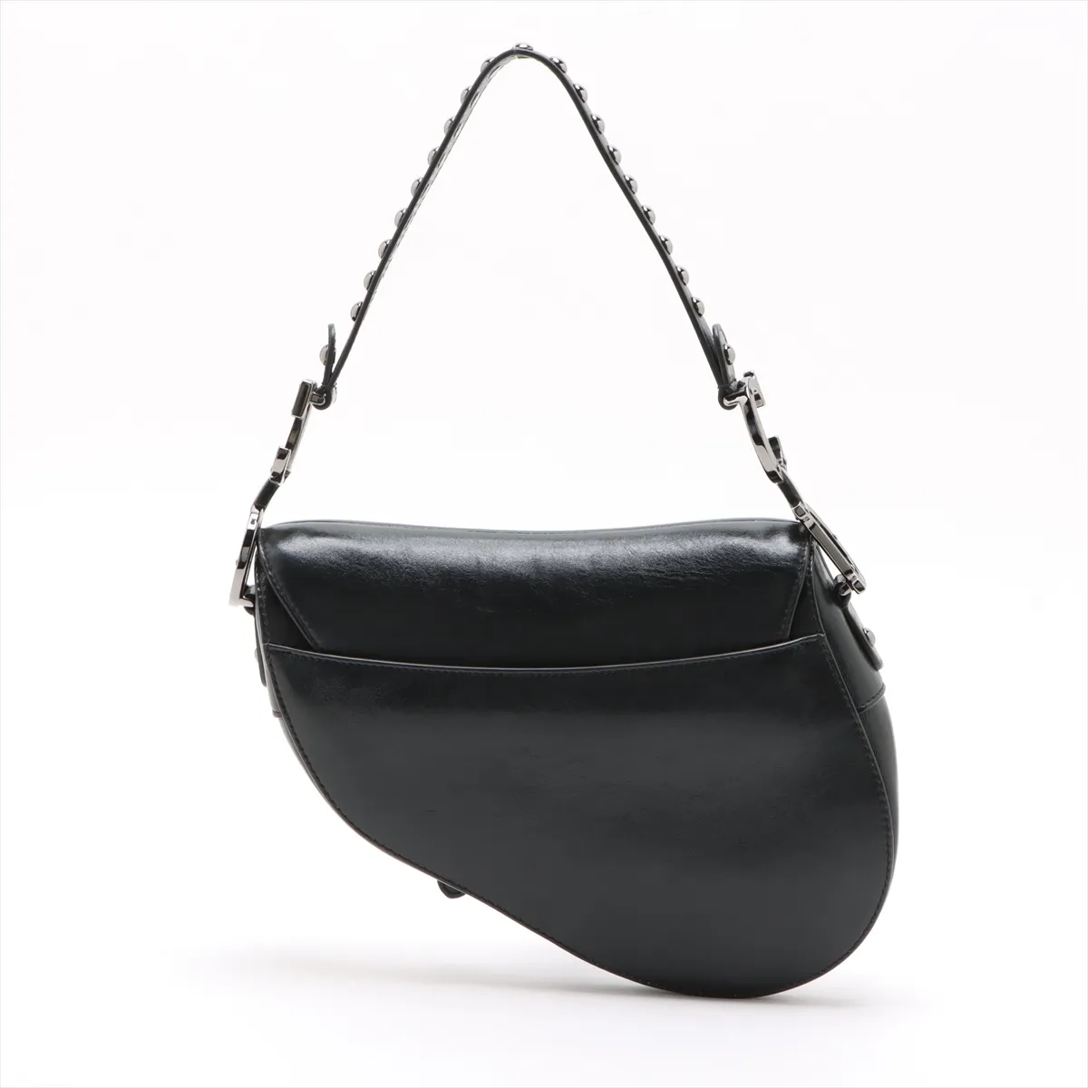 Saddle Bag Leather x Studded Shoulder Bag Black — view 2