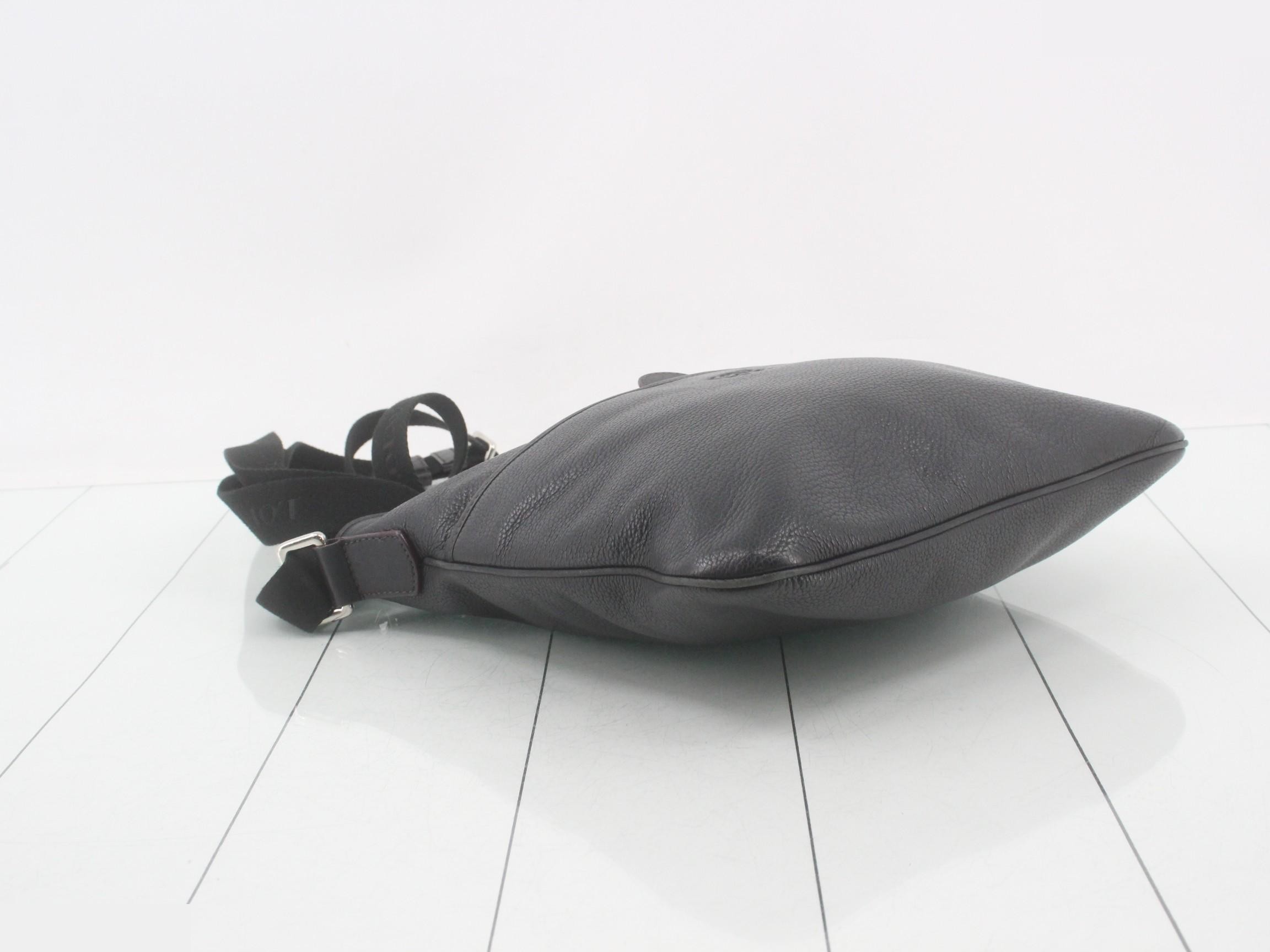 Anagram Shoulder Bag, Leather, Black — view 5