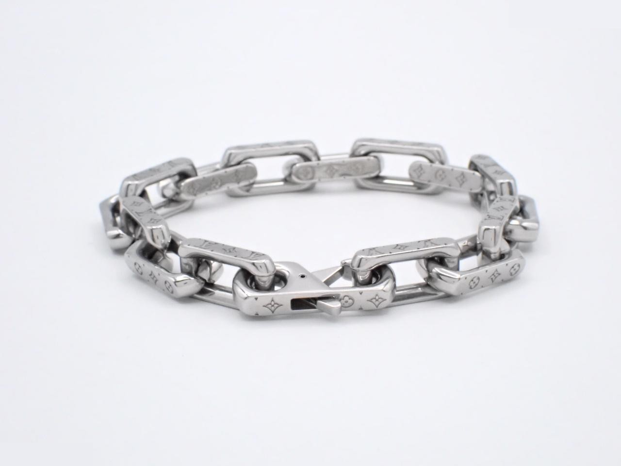 M00309 Monogram Chain Bracelet, Silver, Wrist Circumference Approx. 20cm — view 2