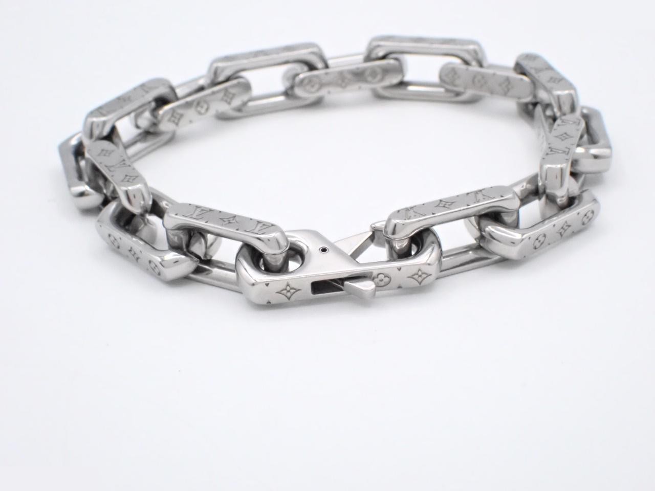 M00309 Monogram Chain Bracelet, Silver, Wrist Circumference Approx. 20cm — view 3