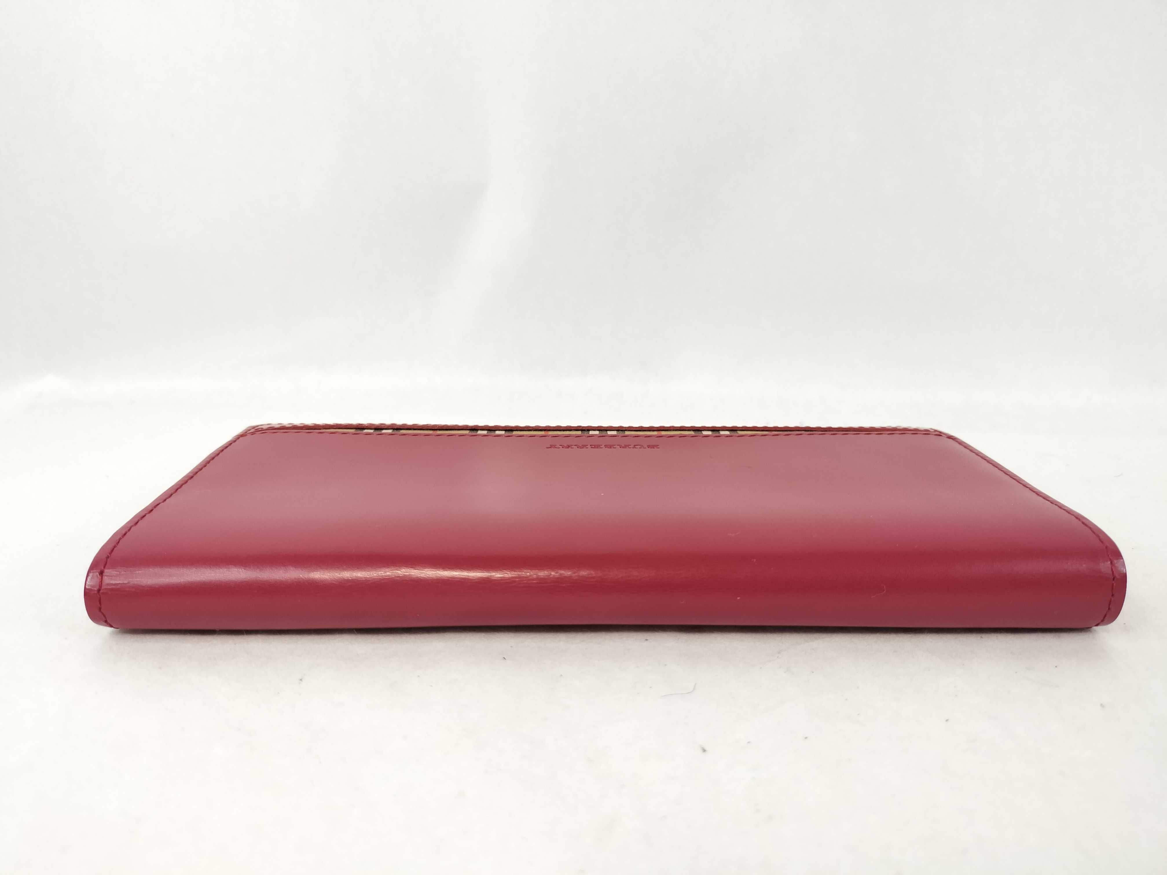 Leather Long Wallet, Check Pattern — view 6