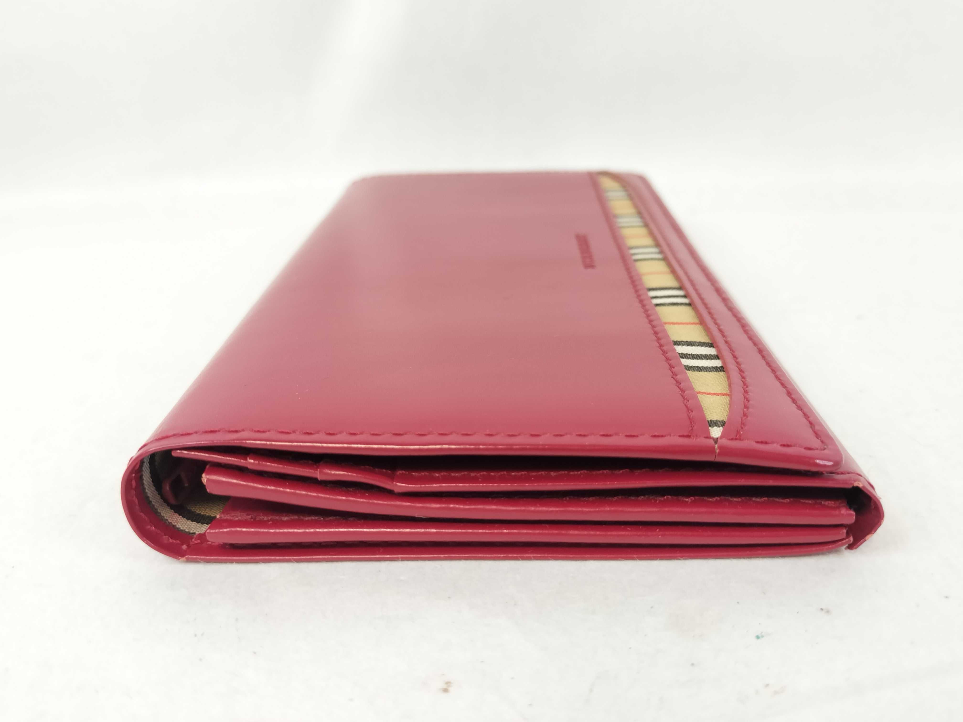 Leather Long Wallet, Check Pattern — view 7