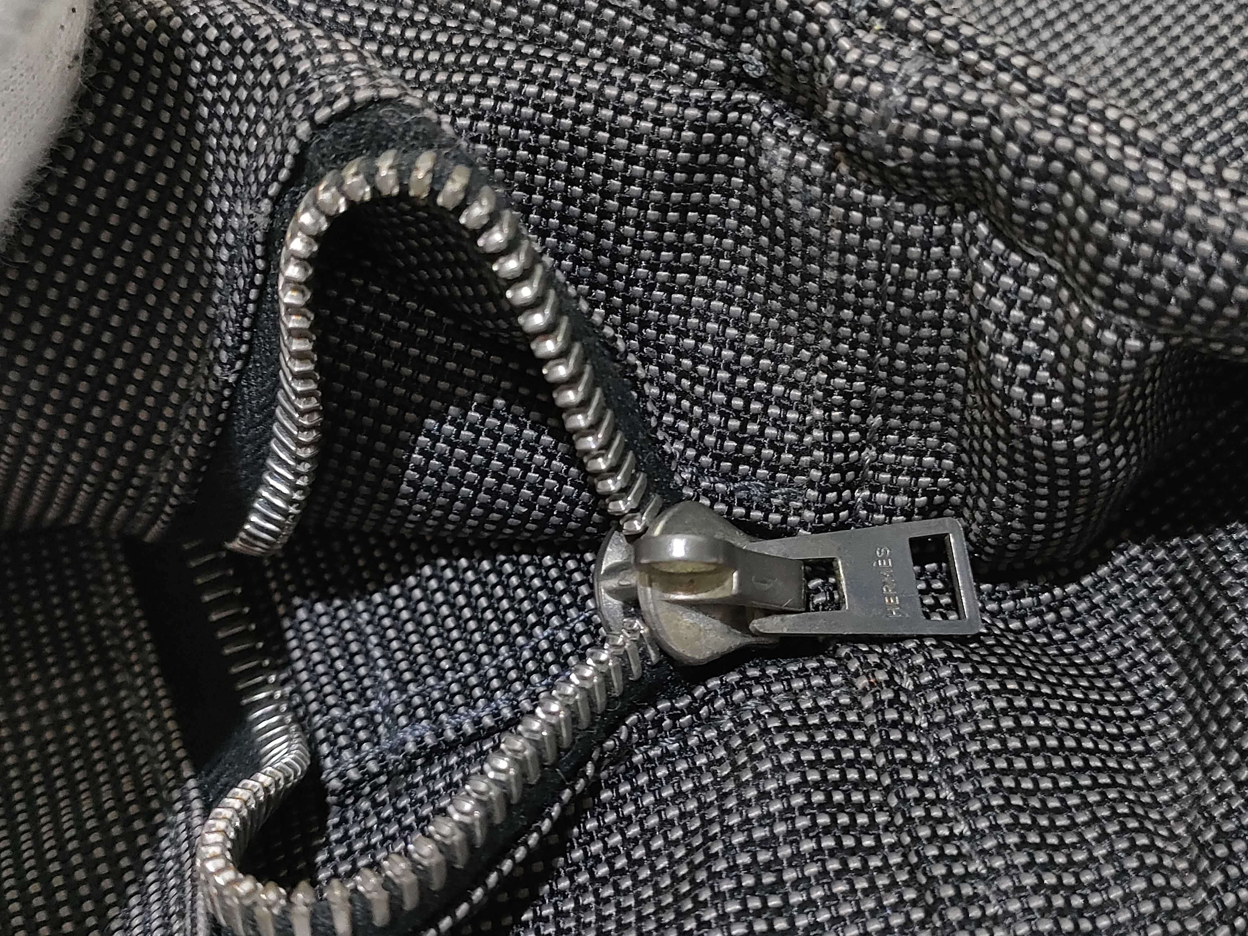Herline MM Canvas Tote Bag, Gray, Silver Hardware. — view 13