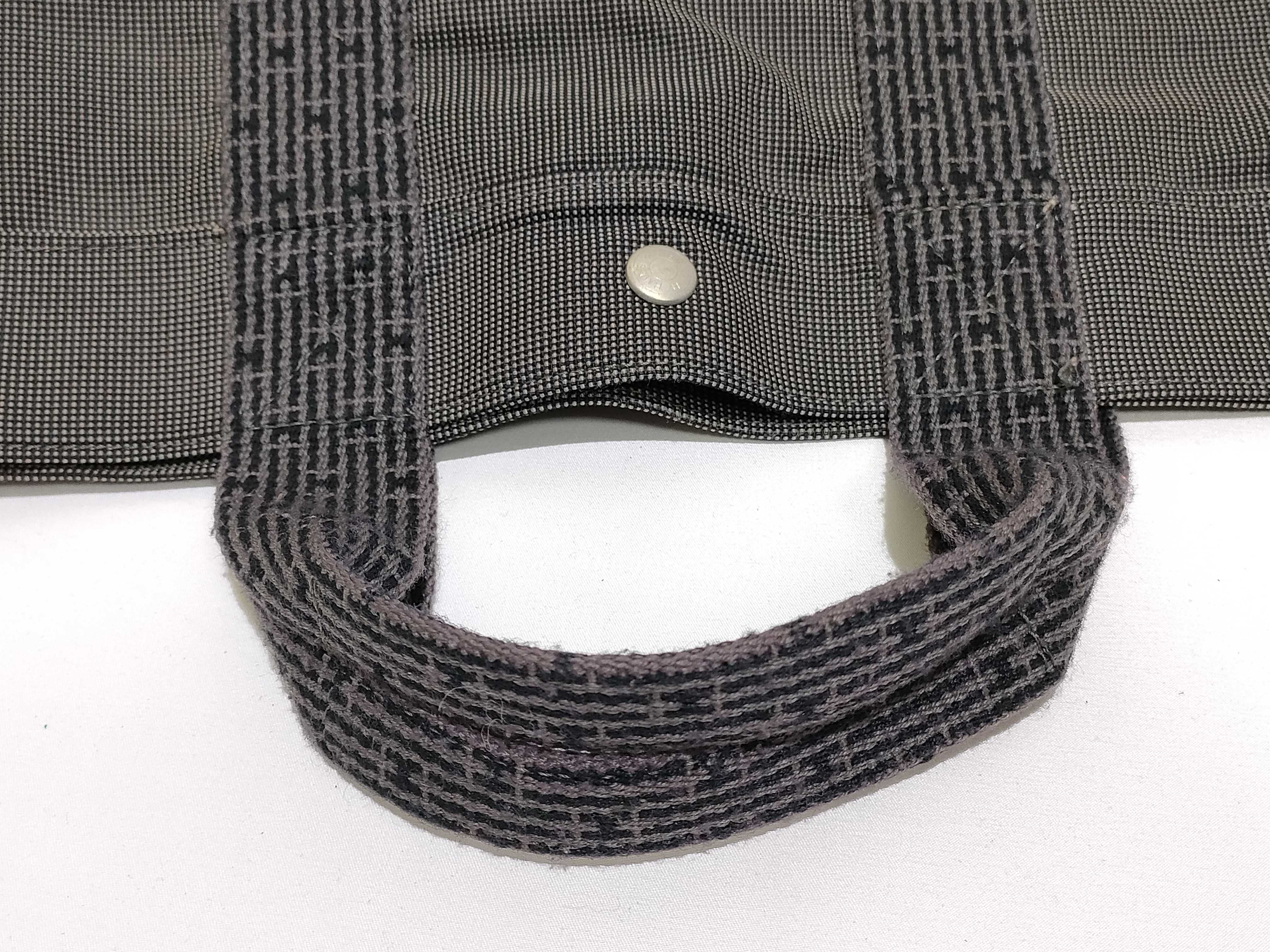 Herline MM Canvas Tote Bag, Gray, Silver Hardware. — view 3