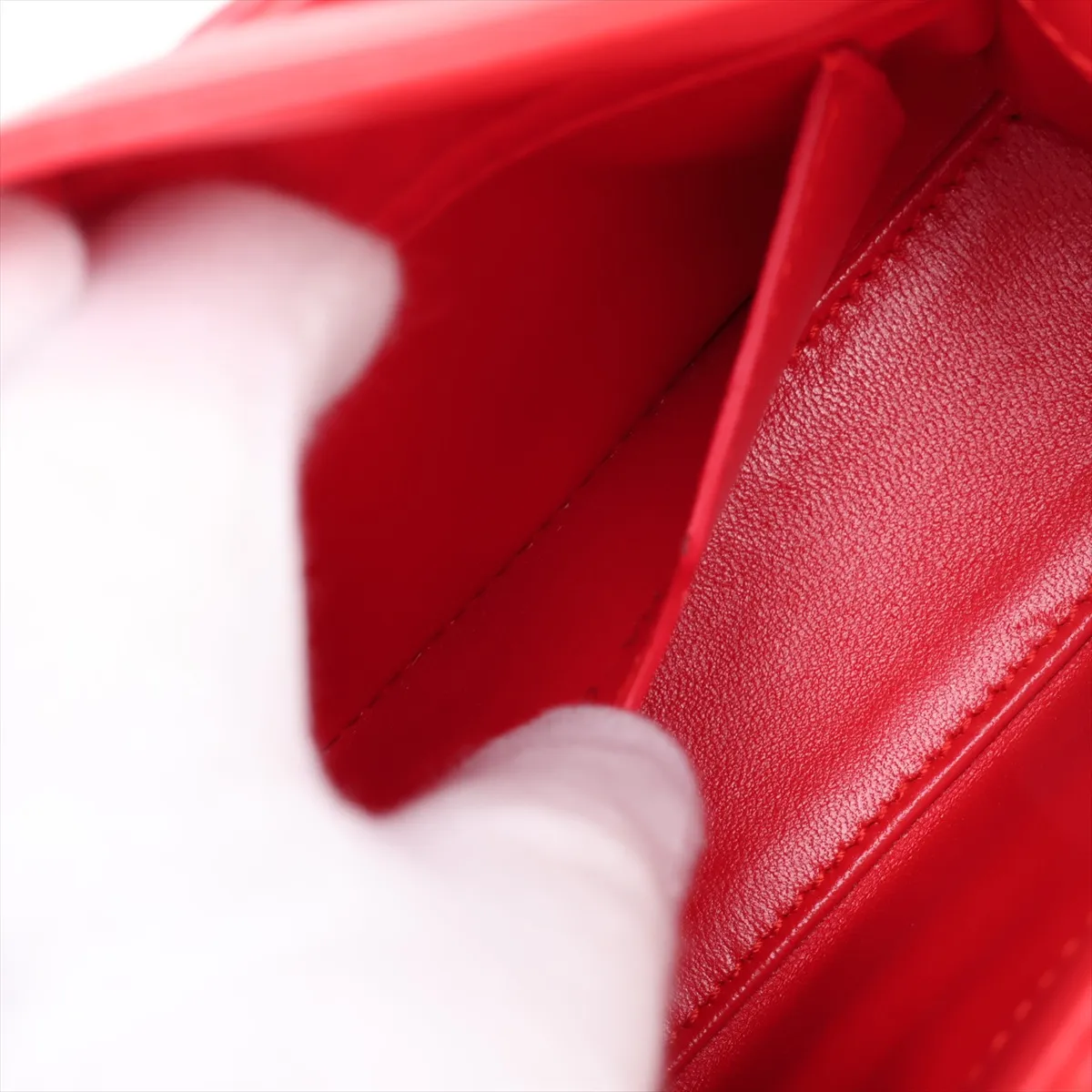 Cannage Lady Dior Mini Leather 2-Way Handbag, Red — view 9