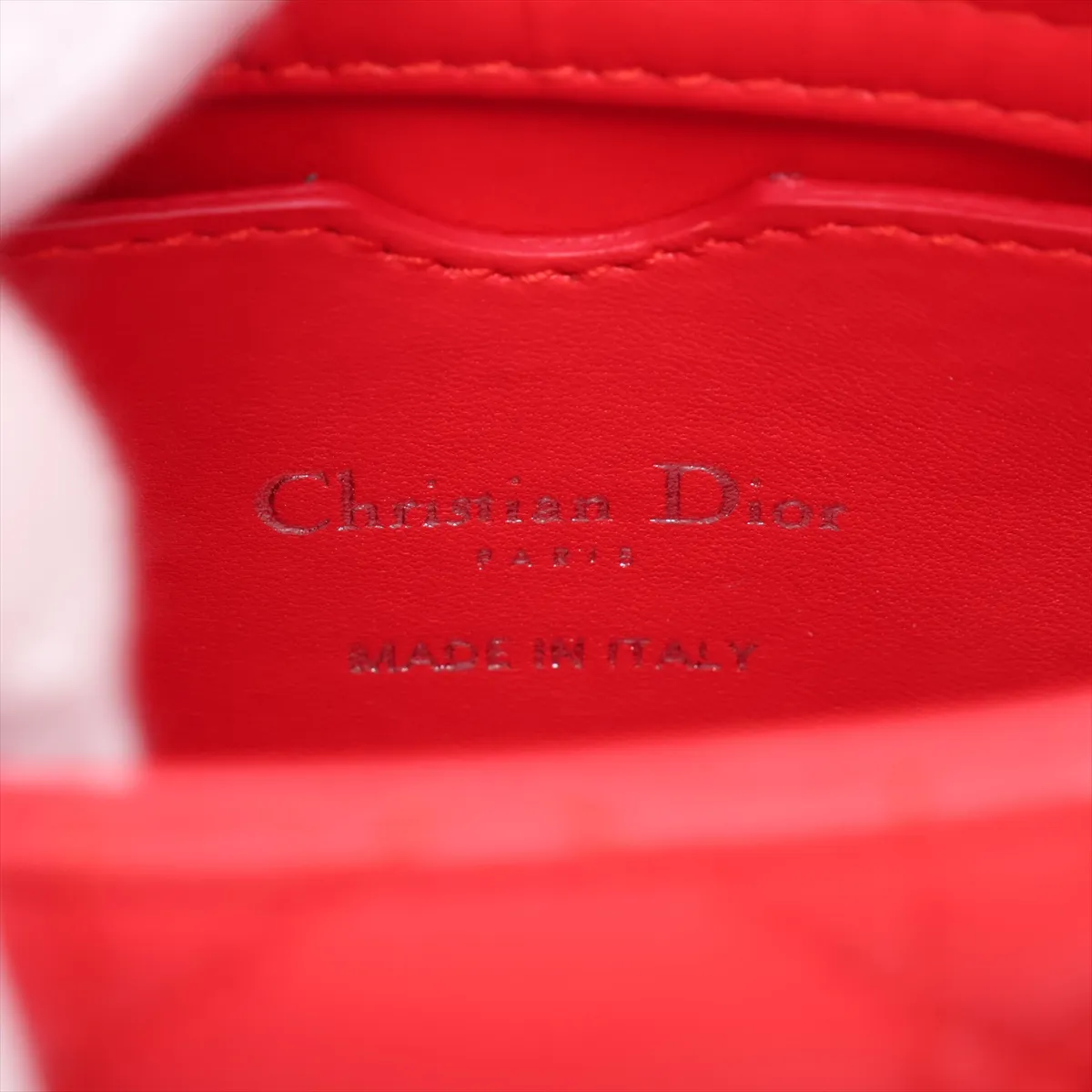 Cannage Lady Dior Mini Leather 2-Way Handbag, Red — view 10