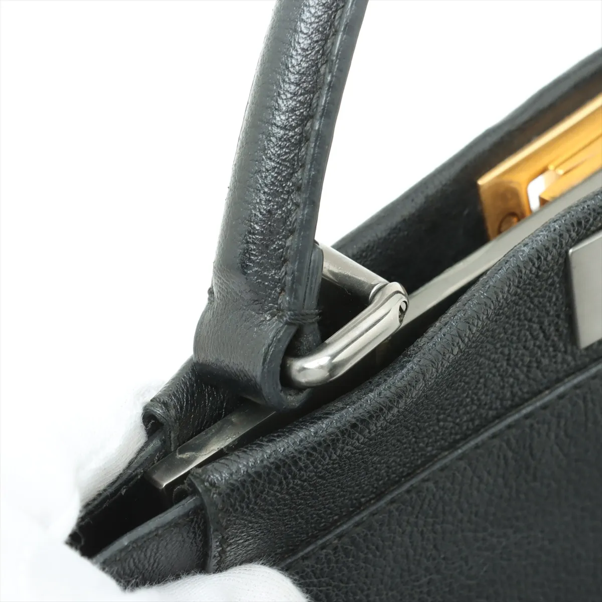 Peekaboo Regular Leather Handbag Black 8BN226 — view 12