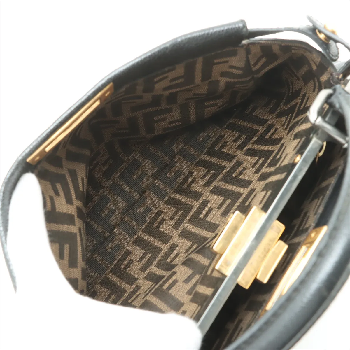 Peekaboo Regular Leather Handbag Black 8BN226 — view 8