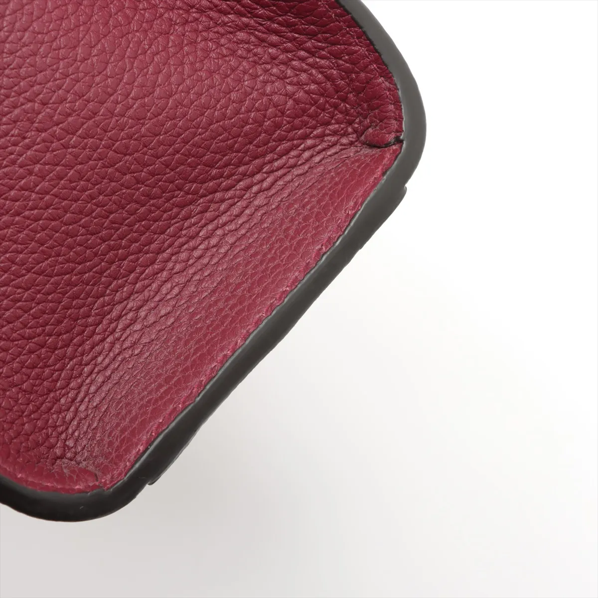 Hook Closure Medium Leather 2-Way Handbag, Bordeaux, 806205 — view 10
