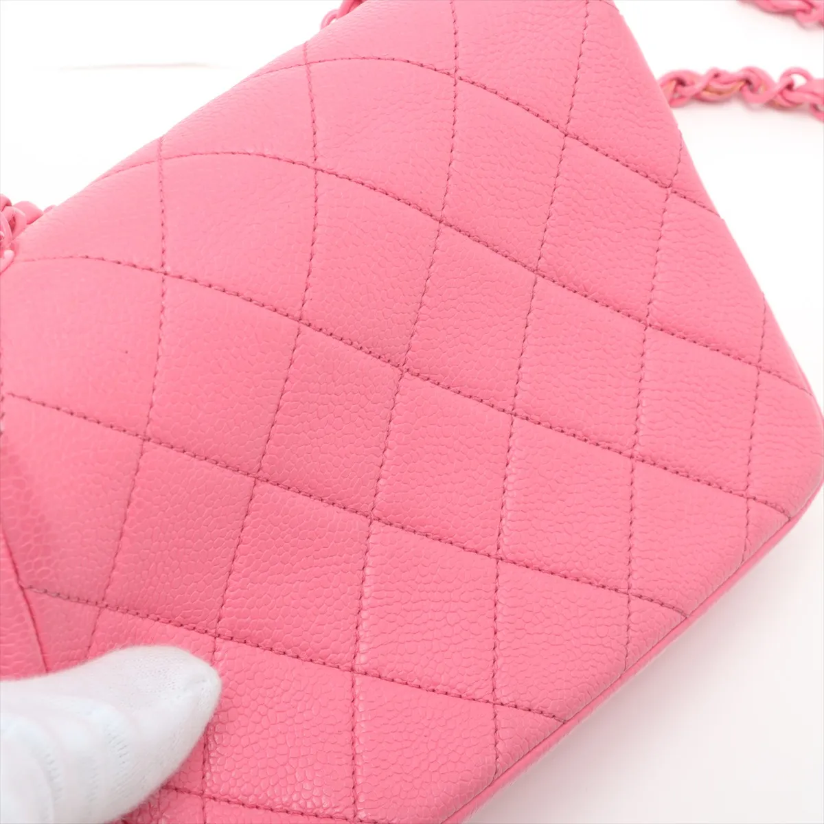 Mini Matelasse Caviar Skin Single Flap Single Chain Bag Pink Silver Hardware 29885301 No. 29 — view 11
