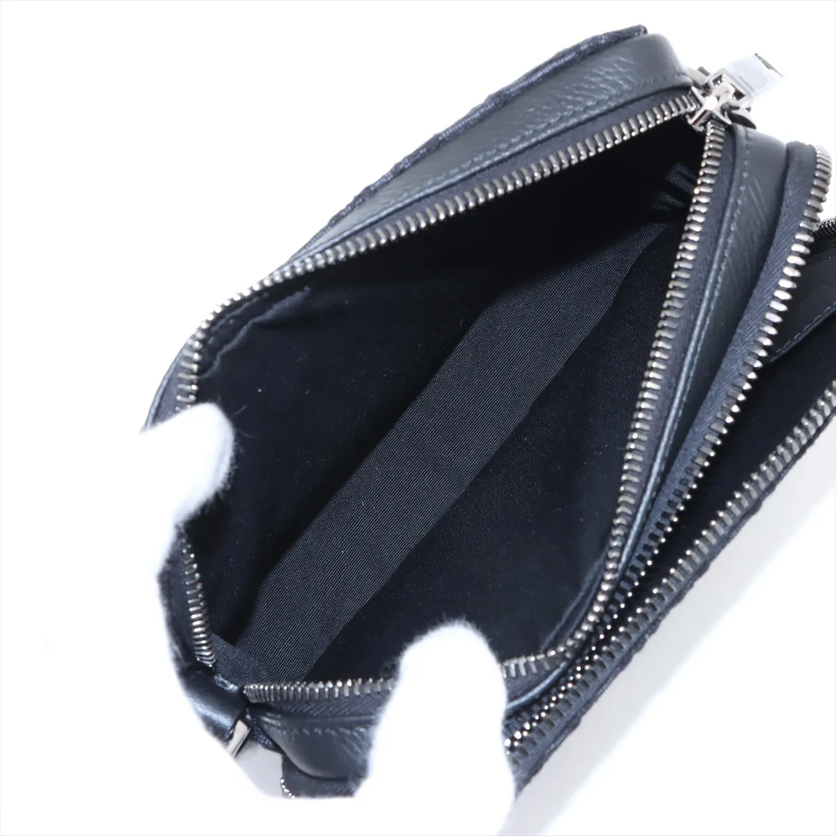 Oblique Canvas x Leather Shoulder Bag, Black, Lucky Star — view 6