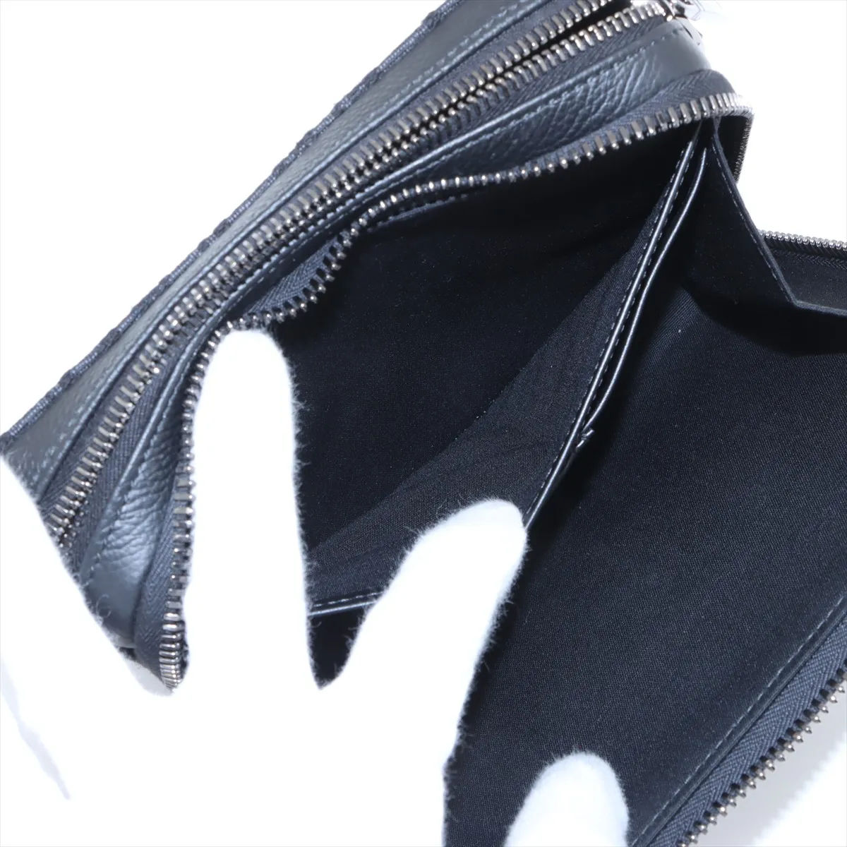 Oblique Canvas x Leather Shoulder Bag, Black, Lucky Star — view 8