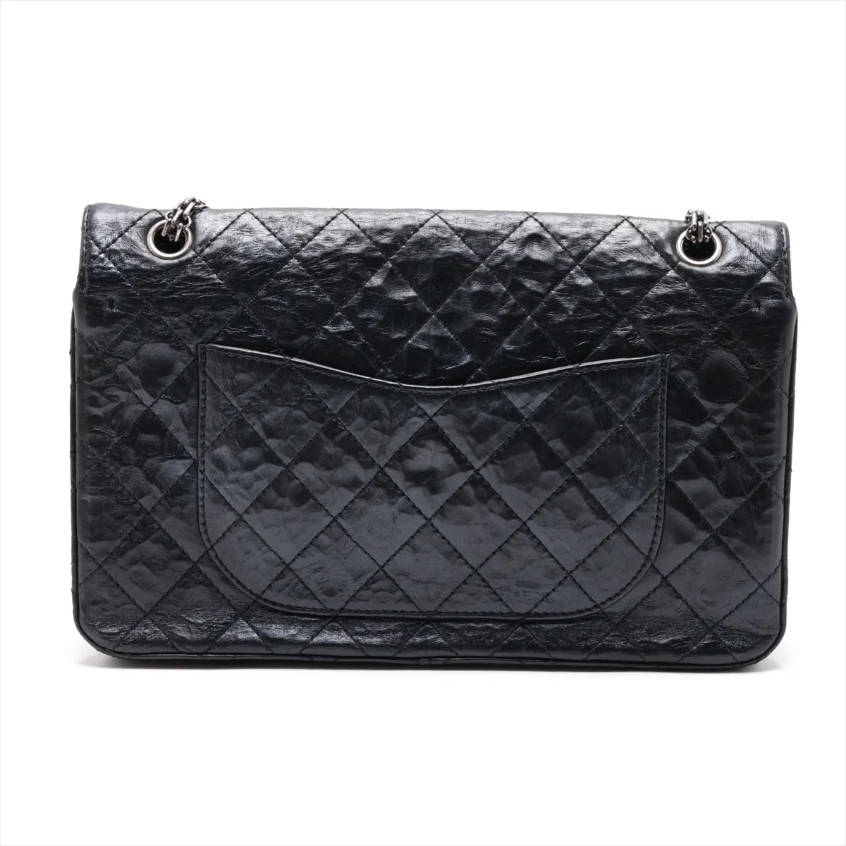 Matelassé 2.55 Maxi Vintage Calf Double Flap Double Chain Bag, Black with Gunmetal Hardware, 18278231, Serial Number 18-series, A37590 — view 2