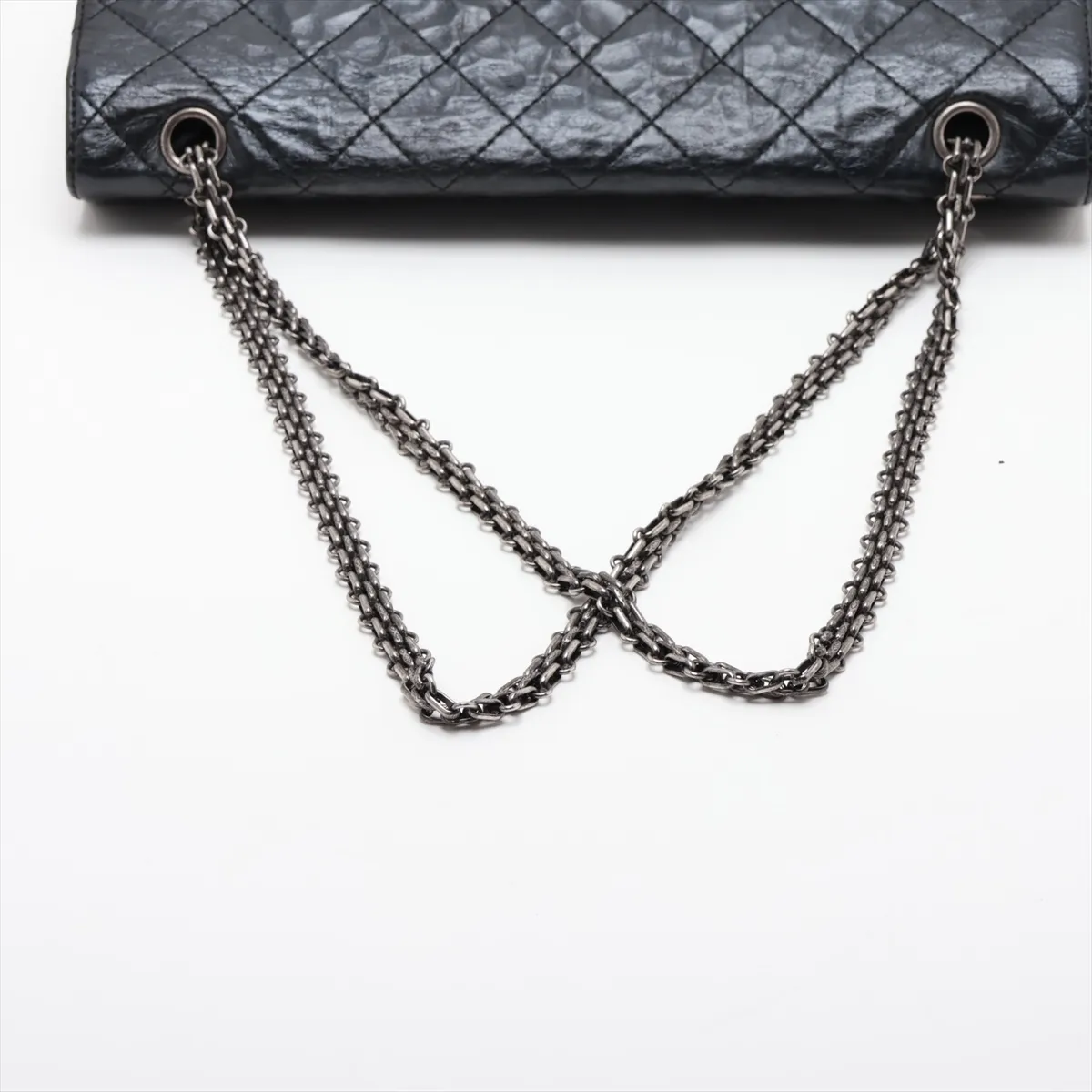 Matelassé 2.55 Maxi Vintage Calf Double Flap Double Chain Bag, Black with Gunmetal Hardware, 18278231, Serial Number 18-series, A37590 — view 5
