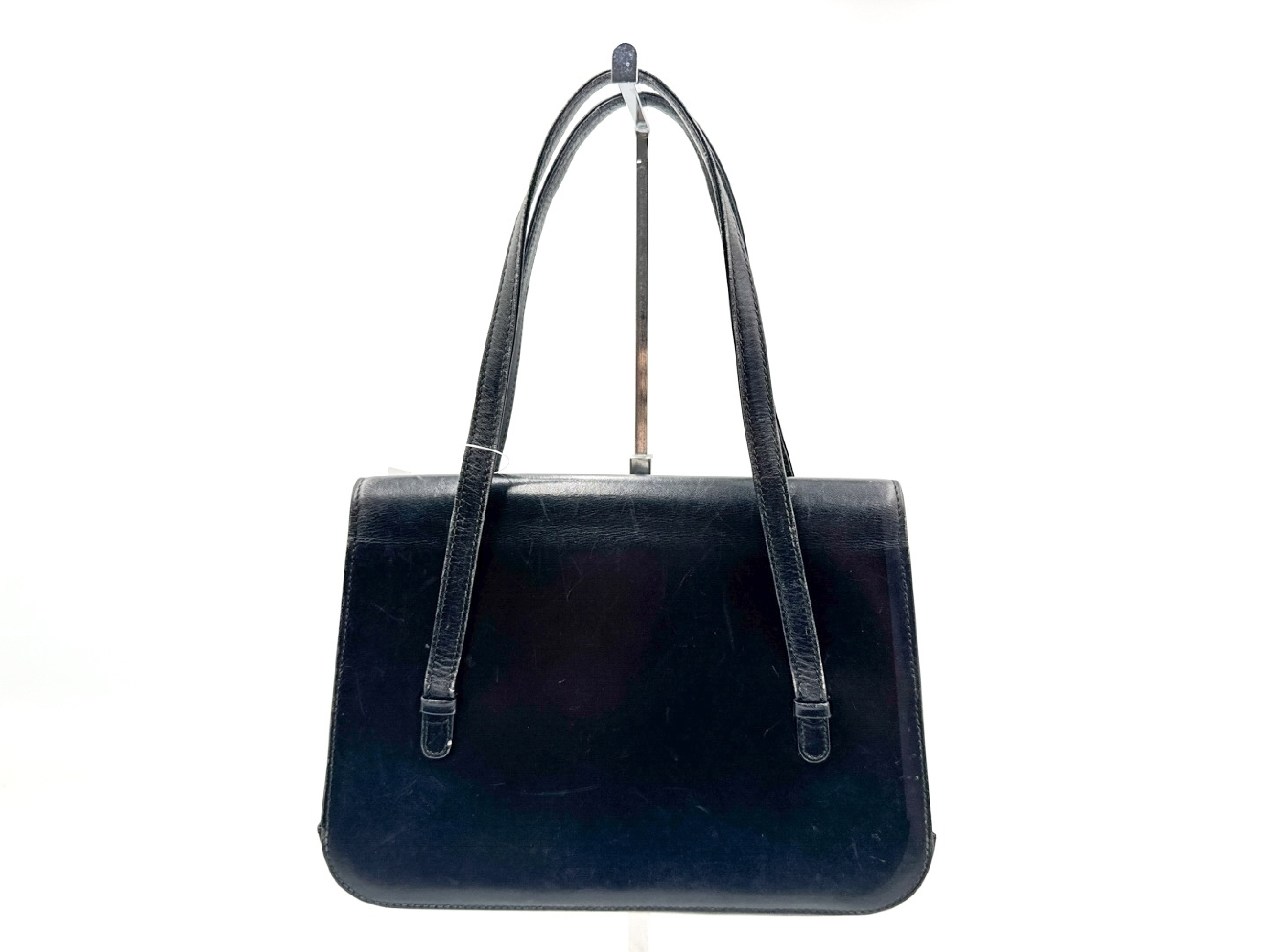 Leather Handbag, Black, Gold Hardware, GG Vintage Handbag — view 2