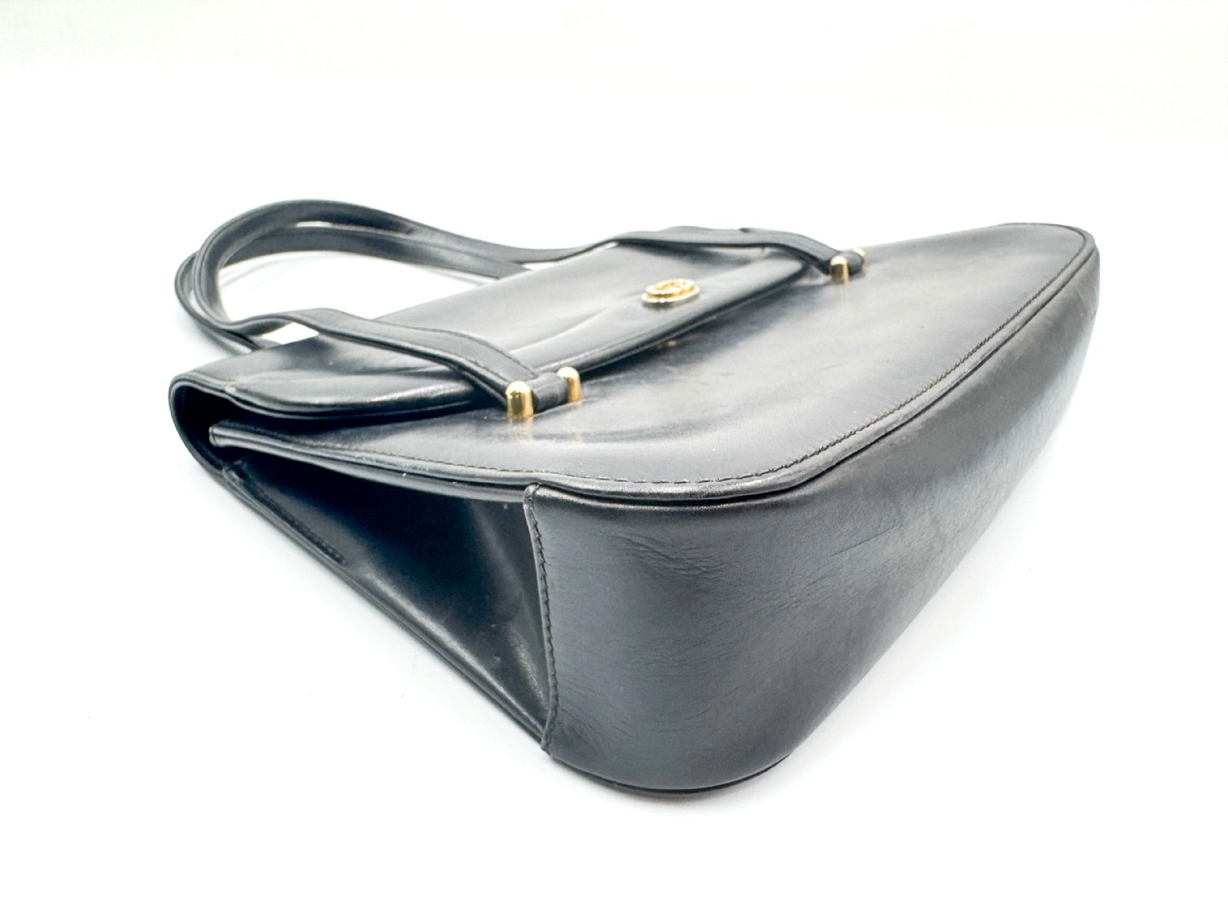 Leather Handbag, Black, Gold Hardware, GG Vintage Handbag — view 6